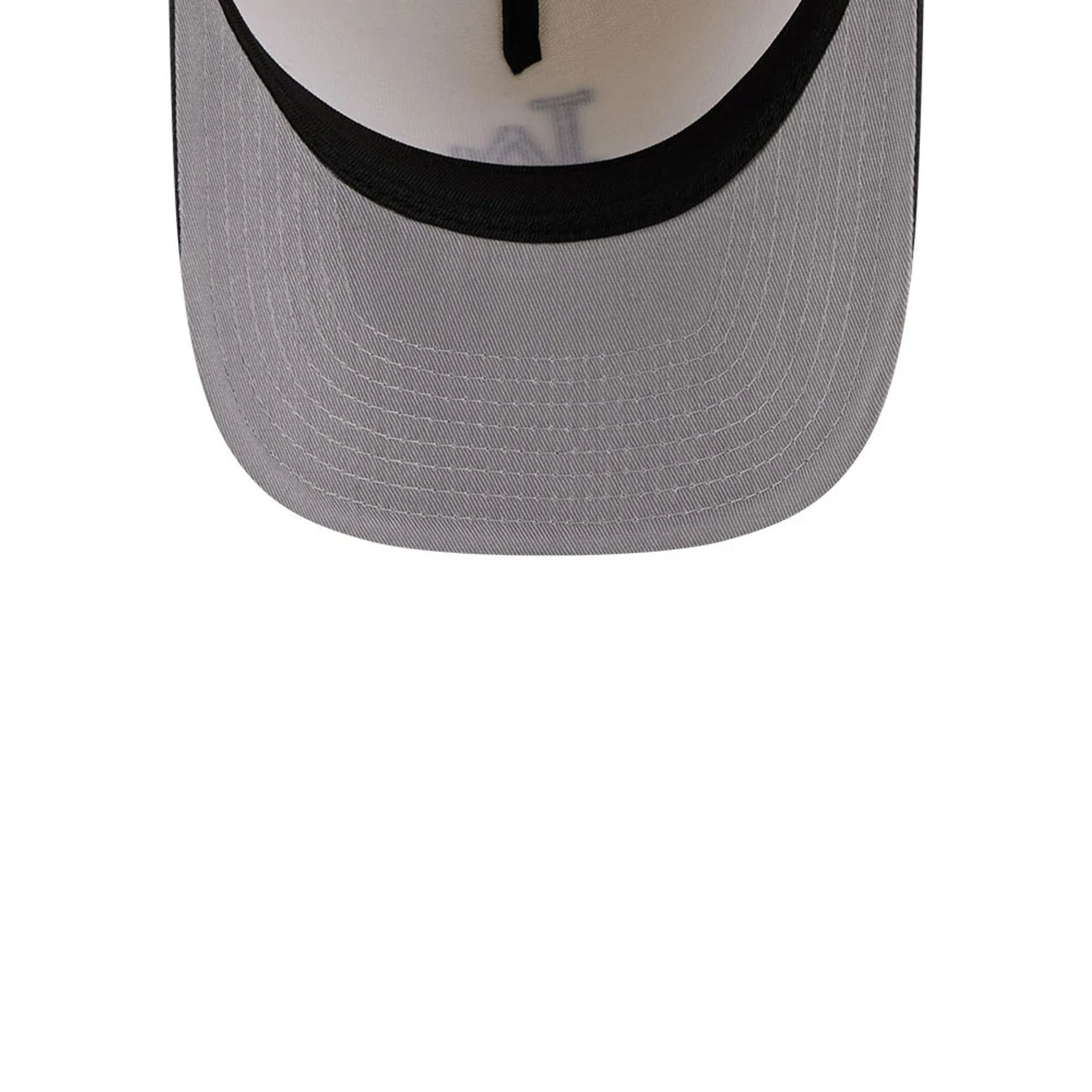 Pictured is this MLB Chrome LA Dodgers 9FIFTY A-Frame Snapback cap in cream. 2