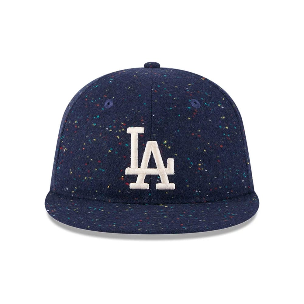 Pictured is this MLB Speckled Wool LA Dodgers Retro Crown 9FIFTY cap in open blue. 3