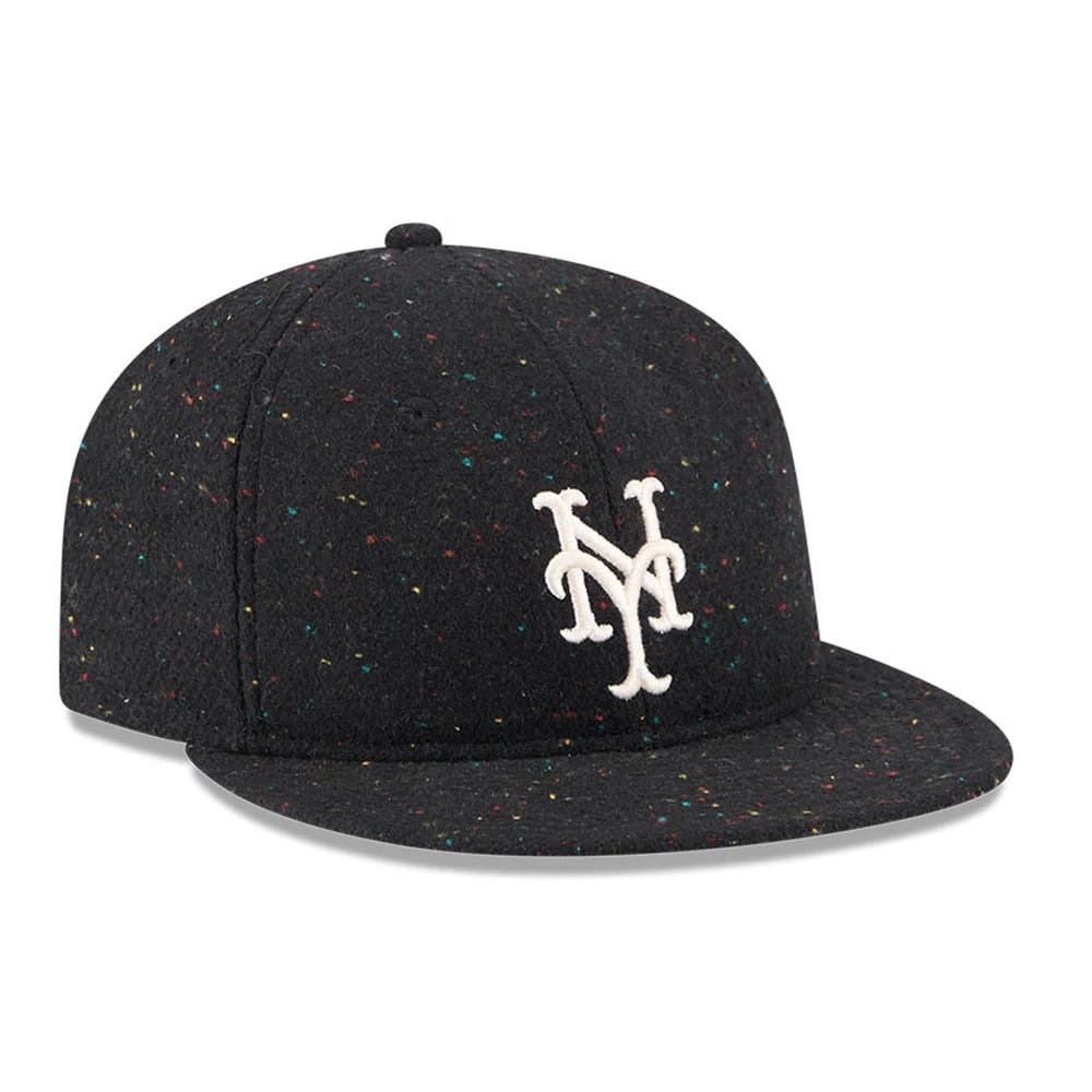 Pictured is this MLB Speckled Wool New York Mets Retro Crown 9FIFTY cap in black. 4