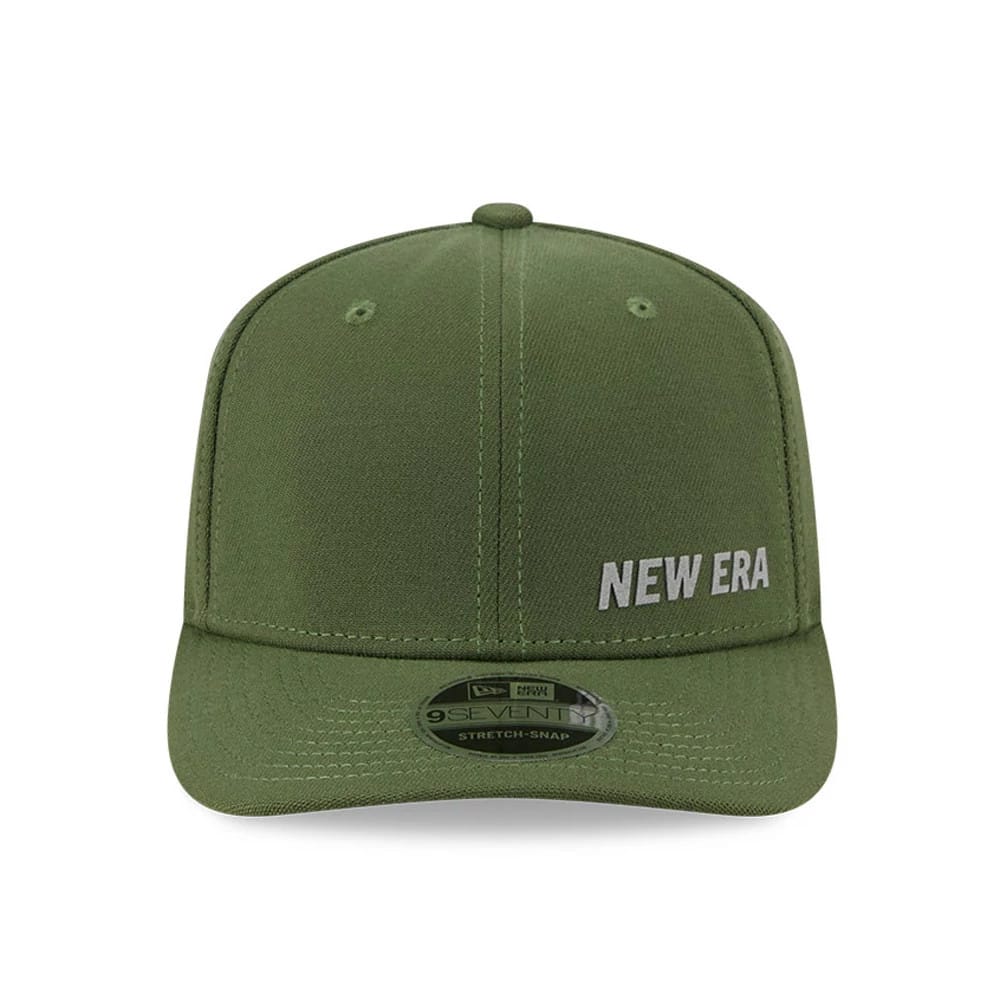 Pictured is this New Era Flawless 9SEVENTY Stretch Snap cap in dark green. 3