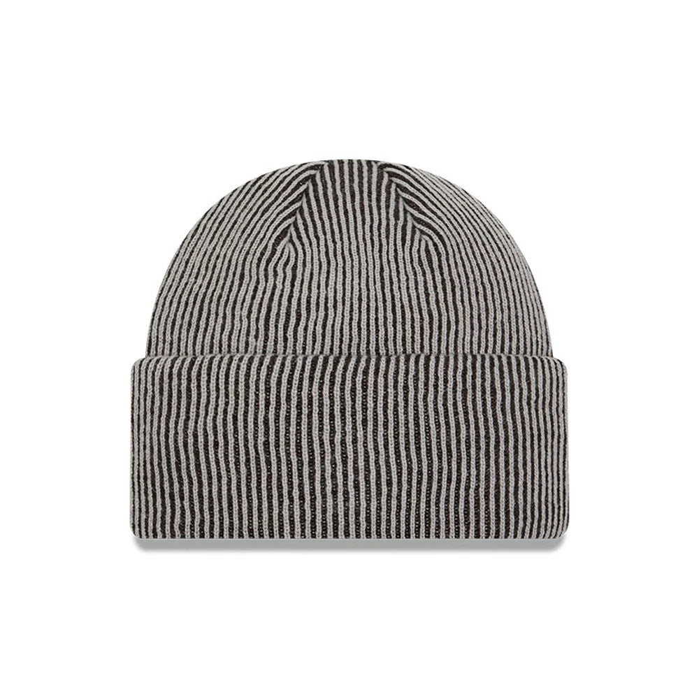 Pictured is this MLB Rib New York Yankees Cuff Knit Beanie hat in grey. 2