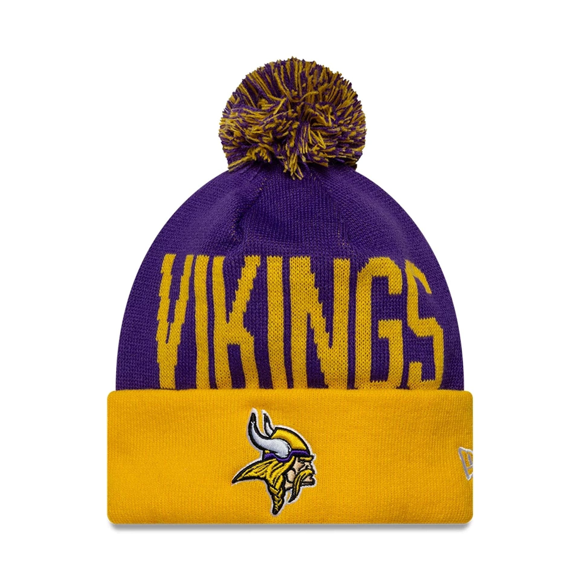 This is a Minnesota Vikings NFL International Series Games Dublin 2025 Purple Cuff knit Beanie Hat 1
