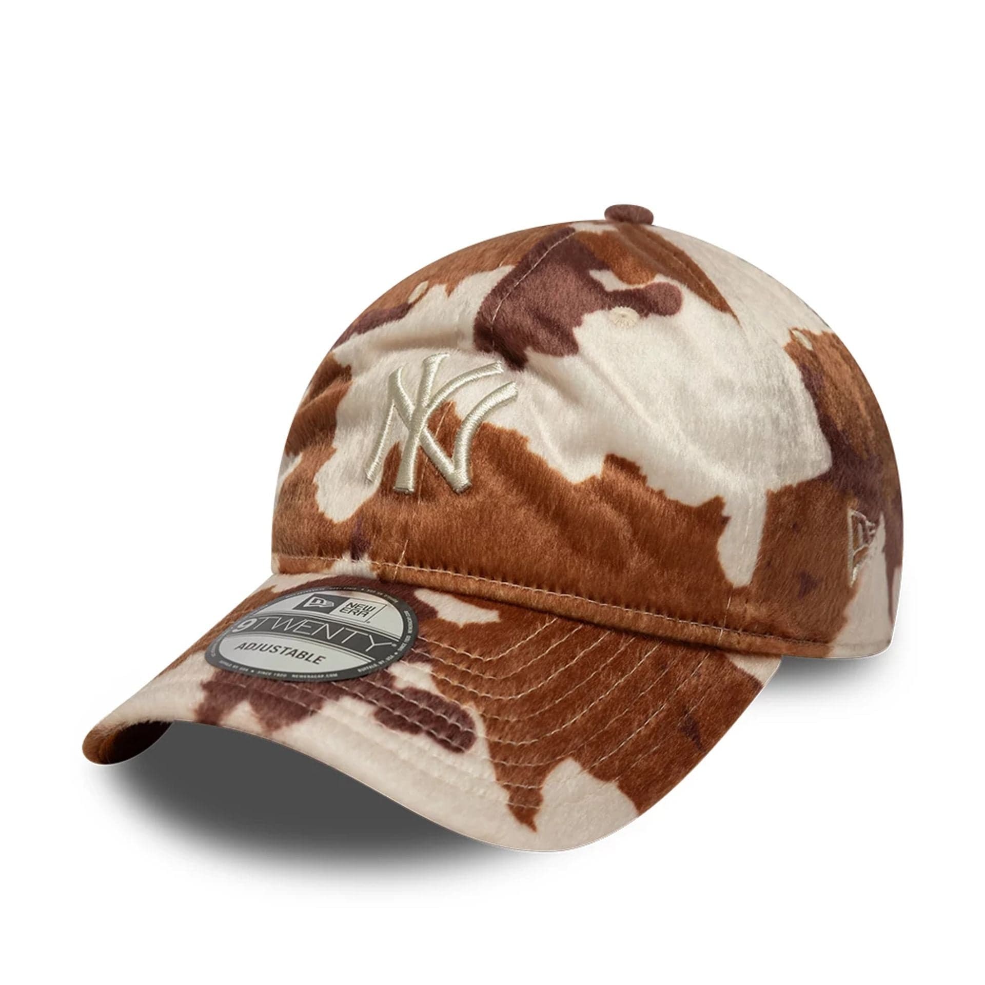 This is a New York Yankees Animal Print Brown 9TWENTY Adjustable Cap 1
