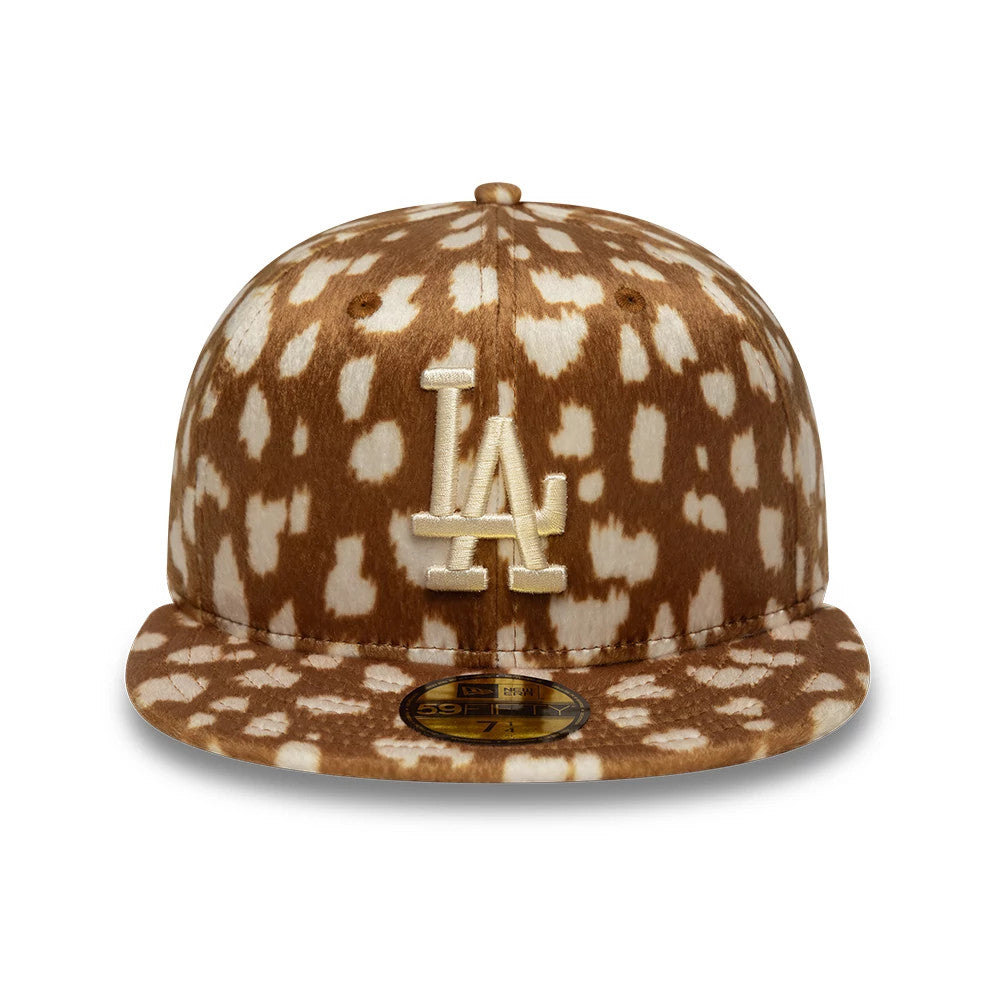 This is a LA Dodgers Animal Print Dark Beige 59FIFTY Fitted Cap 2