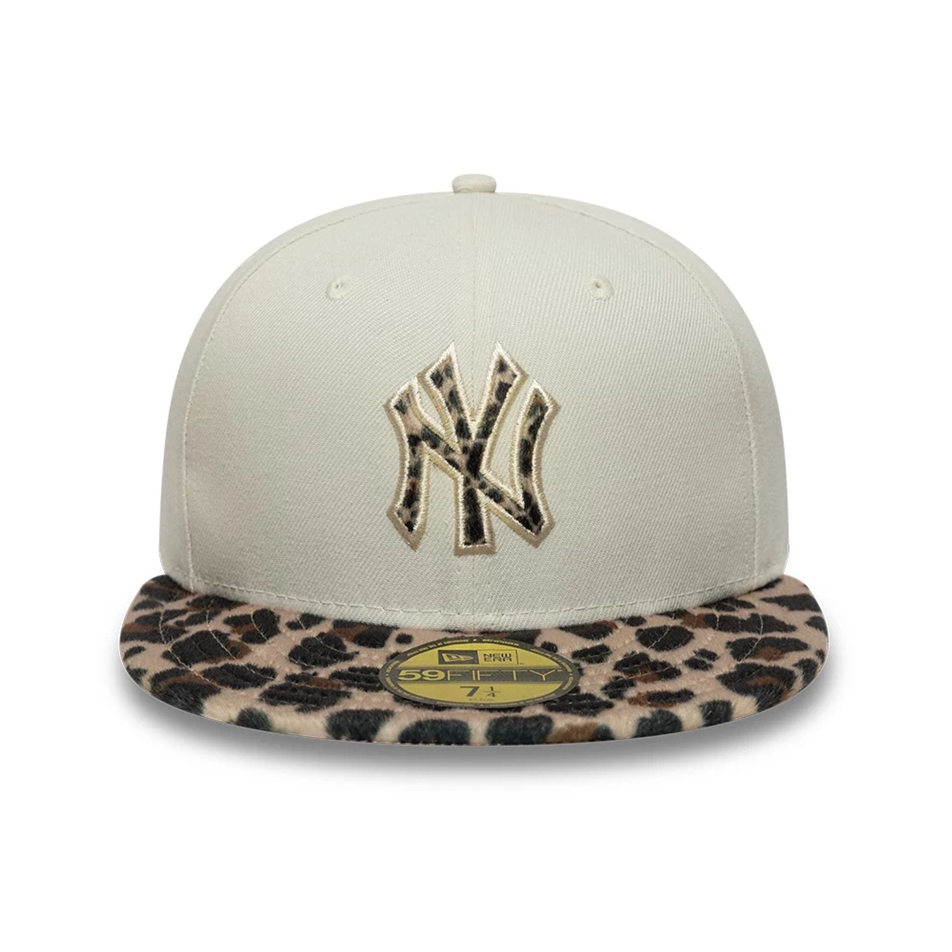 This is a New York Yankees Animal Print Leopard Beige 59FIFTY Fitted Cap 2