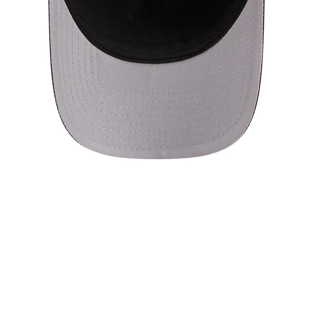 Pictured is this MLB Script San Diego Padres 9FORTY M-Crown A-Frame Adjustable cap in dark brown. 2