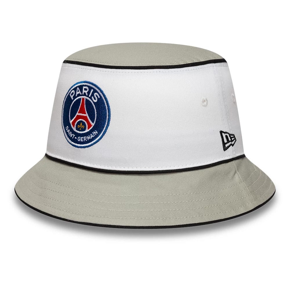 Pictured is this Retro Paris Saint-Germain Bucket hat in grey. 1