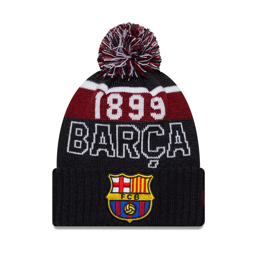 This is a FC Barcelona Youth Core Navy Sport knit Beanie Hat 1