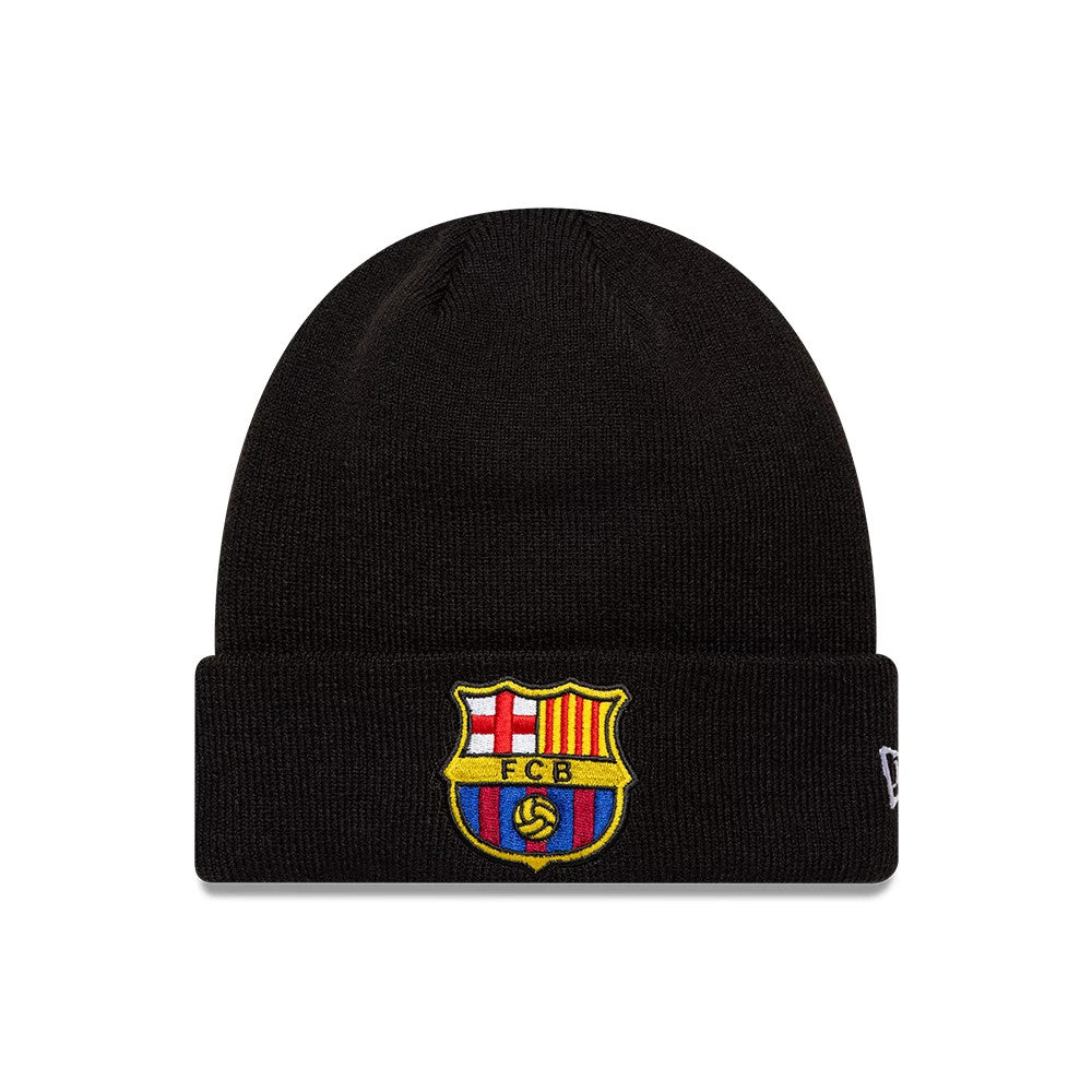 This is a FC Barcelona Core Black Cuff knit Beanie Hat 1