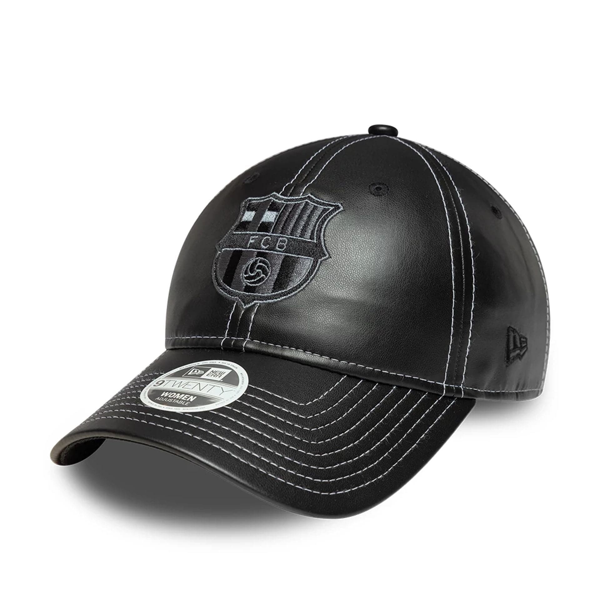This is a FC Barcelona Womens PU Black 9TWENTY Adjustable Cap 1