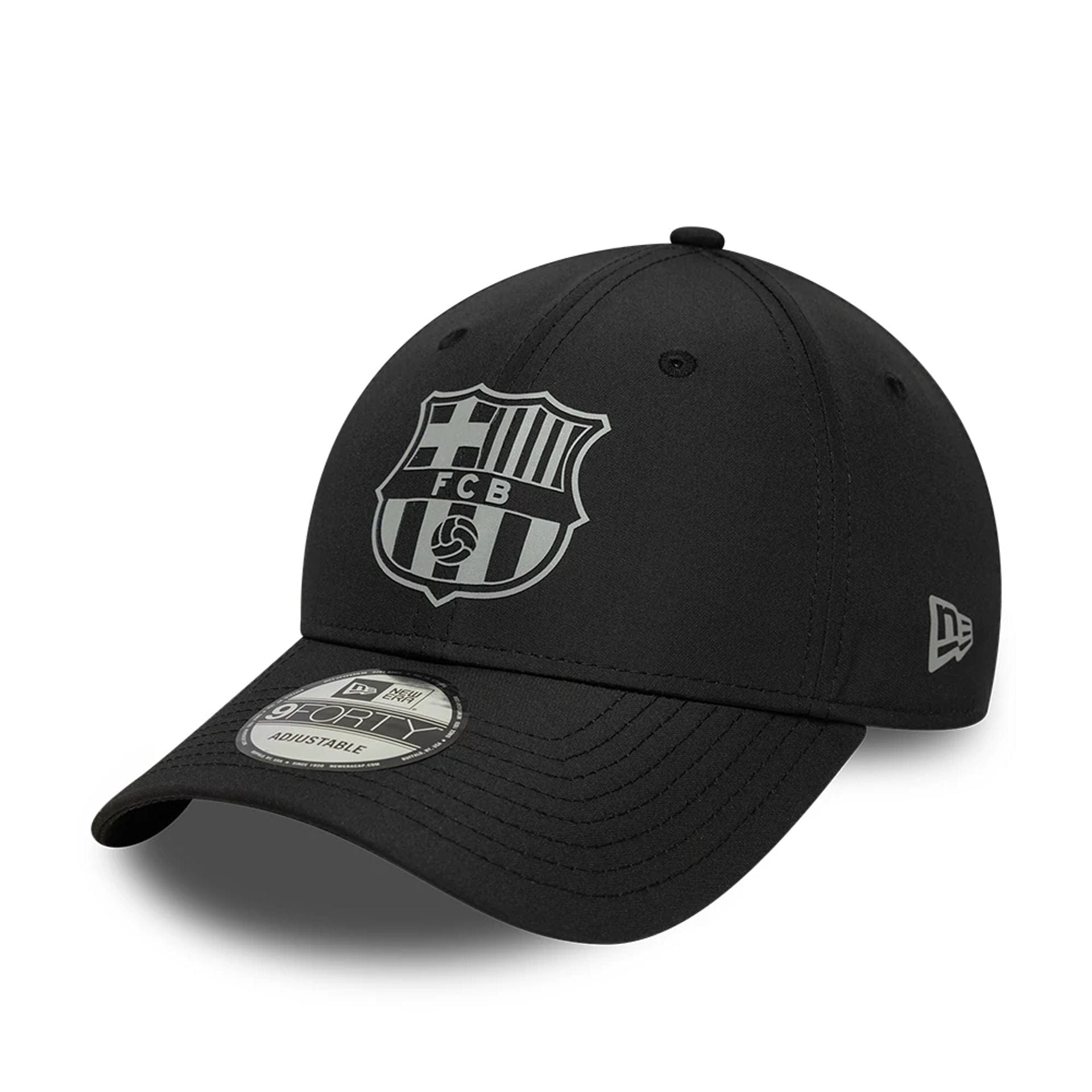This is a FC Barcelona Reflective Black 9FORTY Adjustable Cap 1