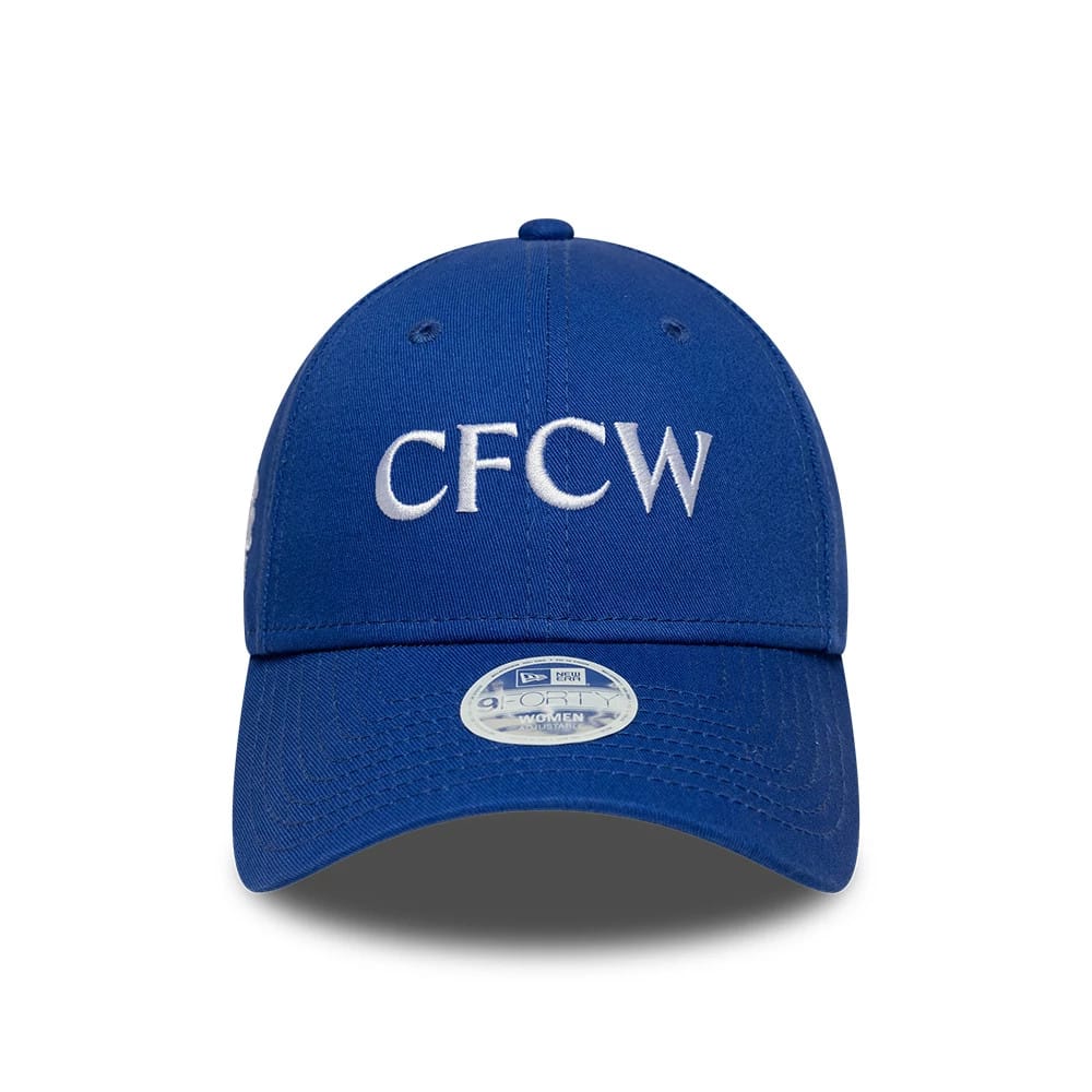 Pictured is this Womens Core Chelsea FC 9FORTY cap in blue. 2