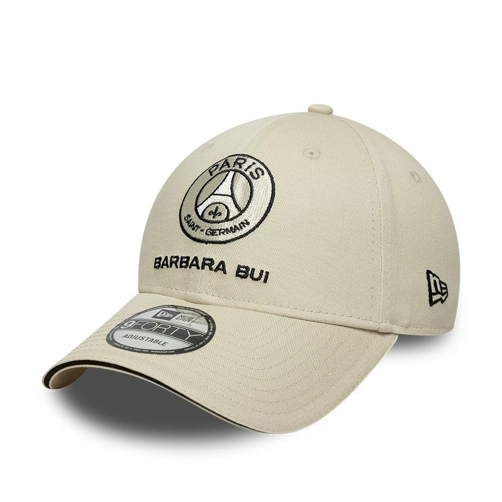 This is a Barbara Bui x Paris Saint-Germain Light Beige 9FORTY Adjustable Cap 1