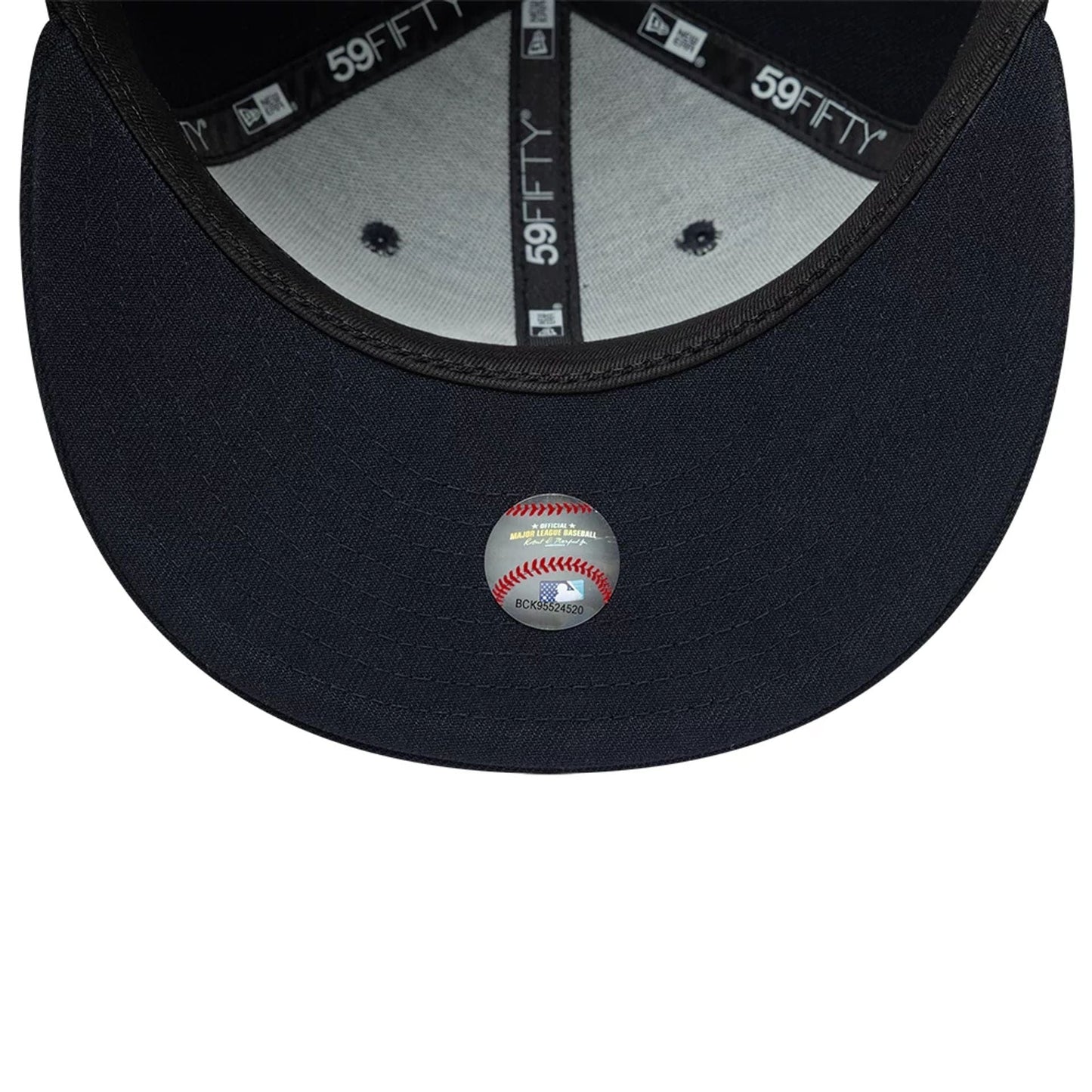 Pictured is this MLB Faux Pearl Icon New York Yankees 59FIFTY Fitted cap in navy. 7