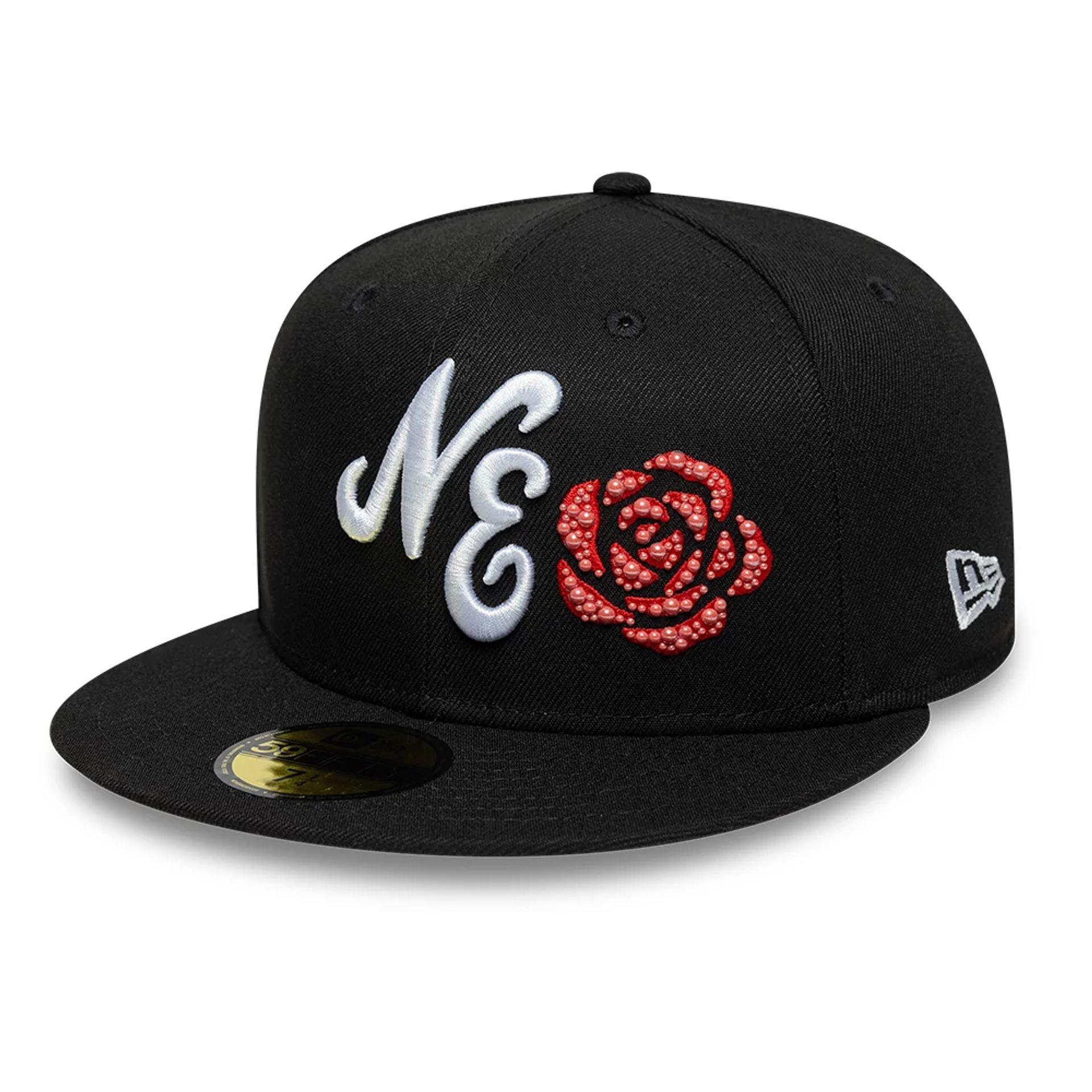 Pictured is this New Era Faux Pearl Icon 59FIFTY Fitted cap in black. 1