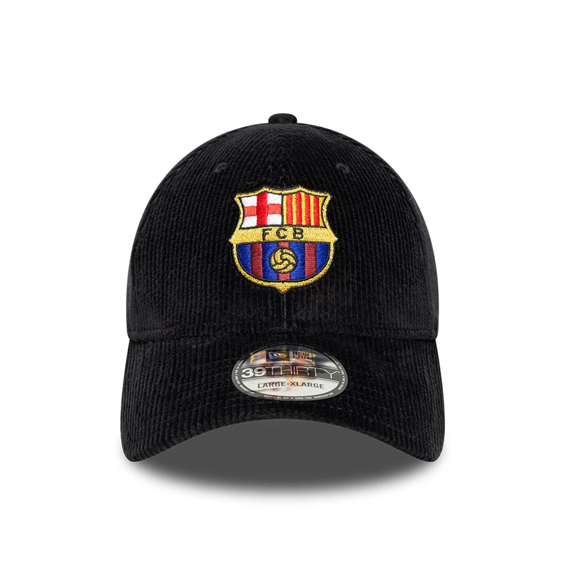 This is a FC Barcelona Cord Black 39THIRTY Stretch Fit Cap 2