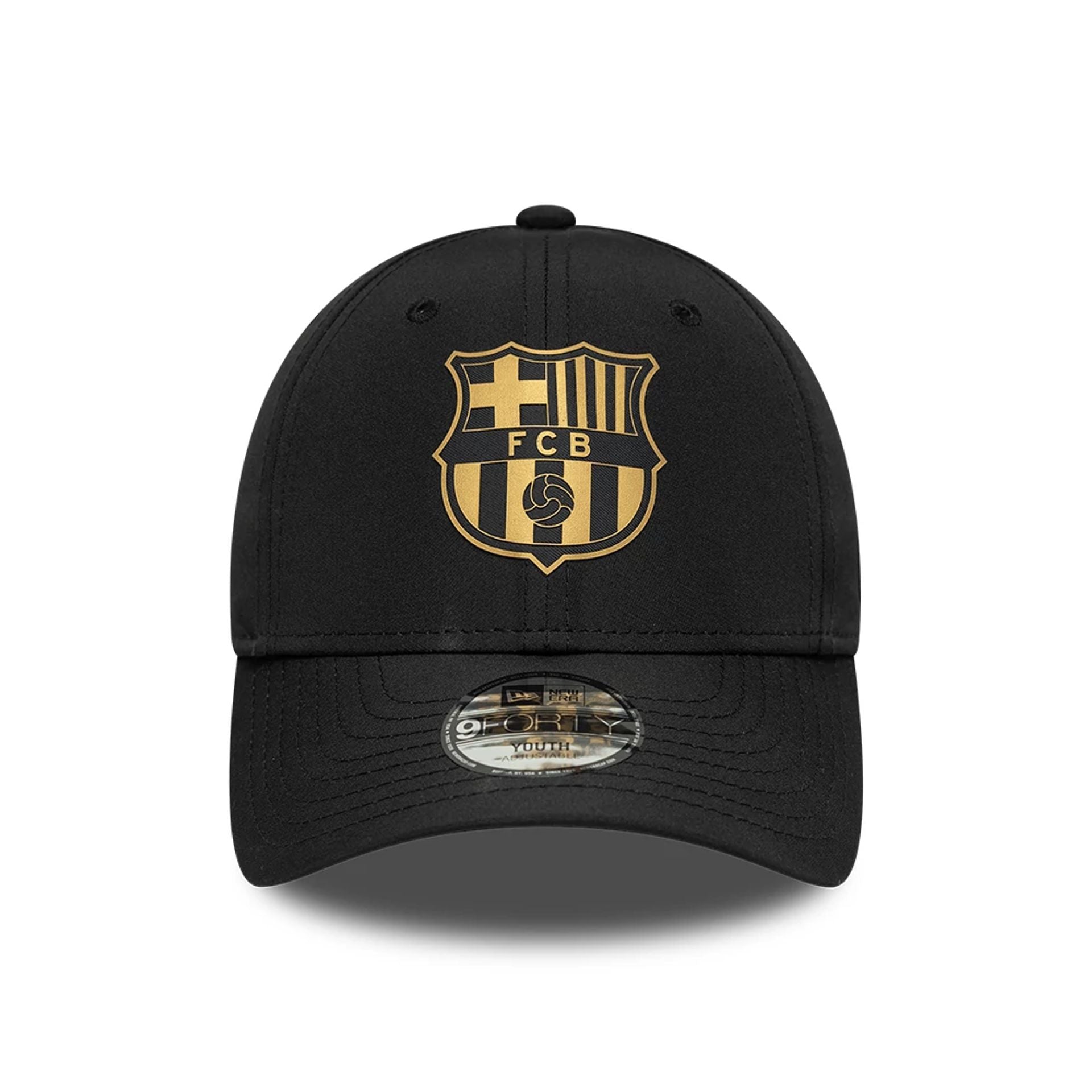 This is a FC Barcelona Youth Black Gold Black 9FORTY Adjustable Cap 2