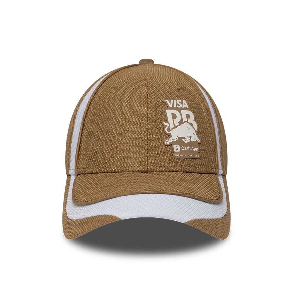 Pictured is this Visa Cash App Racing Bulls F1 Race Special 9FORTY Adjustable cap in dark beige. 2