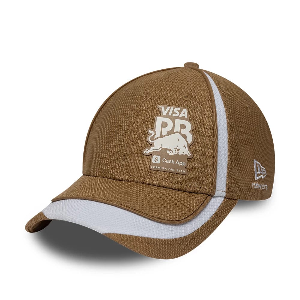Pictured is this Visa Cash App Racing Bulls F1 Race Special 9FORTY Adjustable cap in dark beige. 1