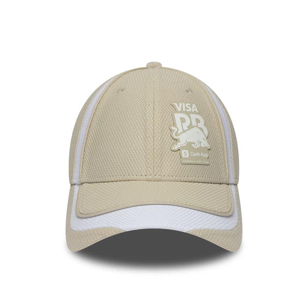 Pictured is this Visa Cash App Racing Bulls F1 Race Special 9FORTY Adjustable cap in light beige. 2
