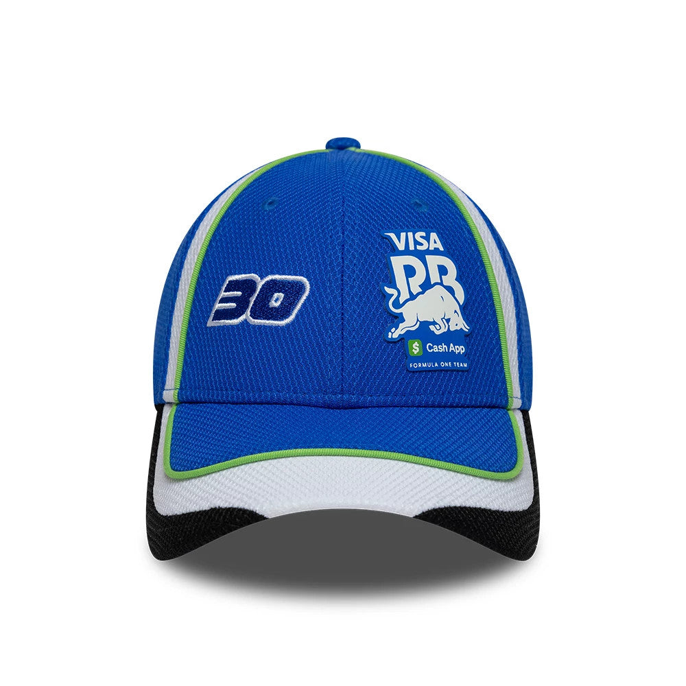 Pictured is this Teamline 2026 Visa Cash App Racing Bulls 9FORTY cap in bright blue. 2