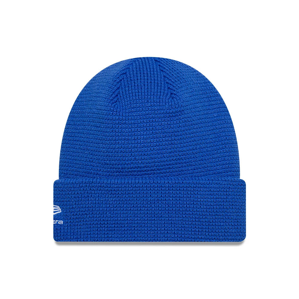Pictured is this Team Waffle Visa Cash App Racing Bulls Cuff Knit Beanie hat in bright blue. 2