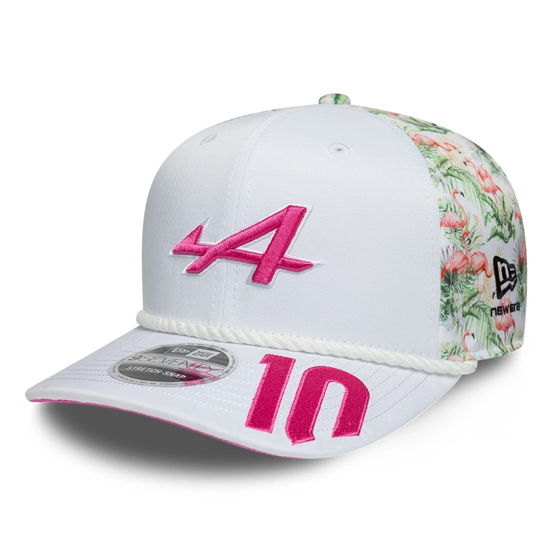 Pictured is this Pierre Gasly Miami Race Special Alpine Racing 9SEVENTY Stretch Snap Adjustable cap in white. 1