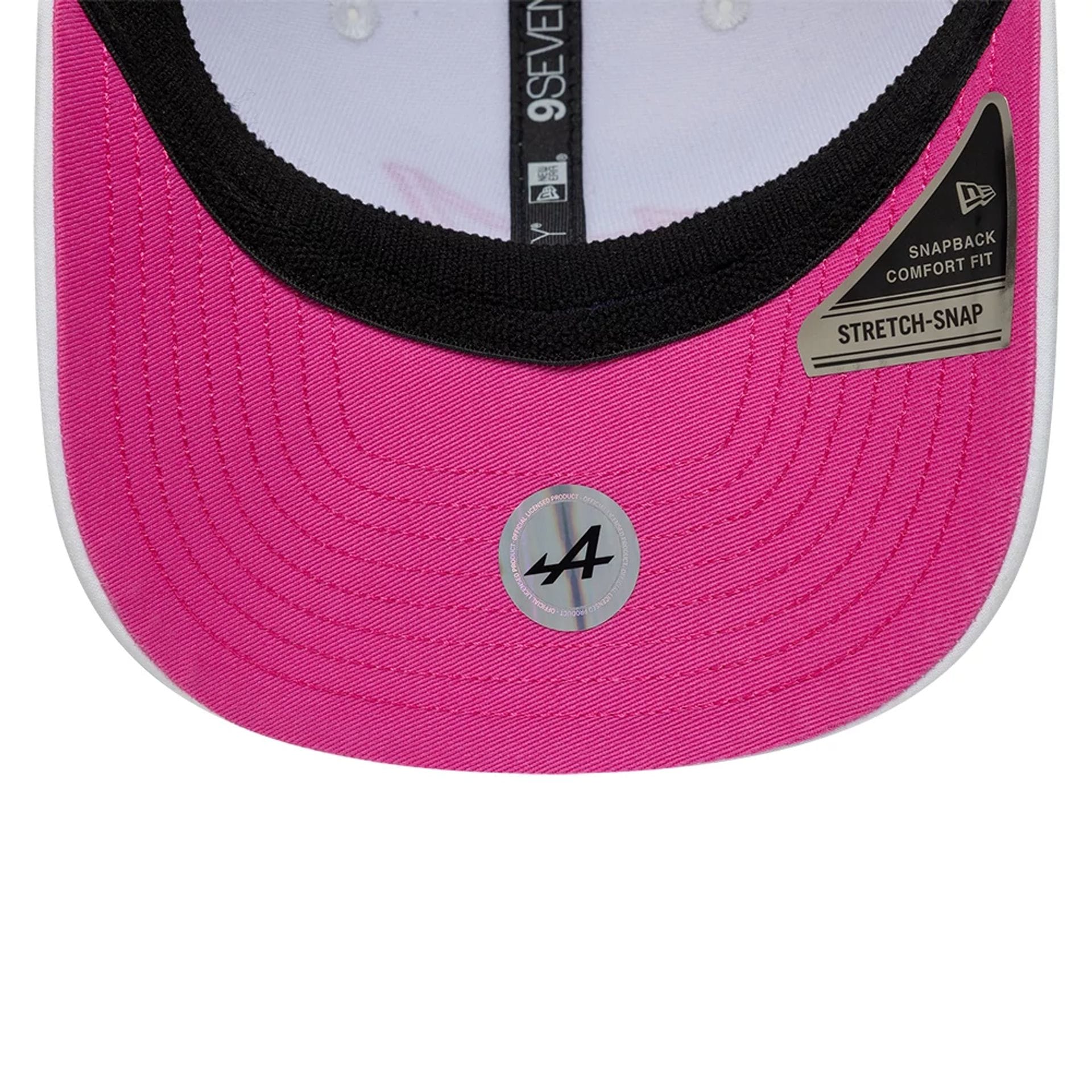 Pictured is this Pierre Gasly Miami Race Special Alpine Racing 9SEVENTY Stretch Snap Adjustable cap in white. 2