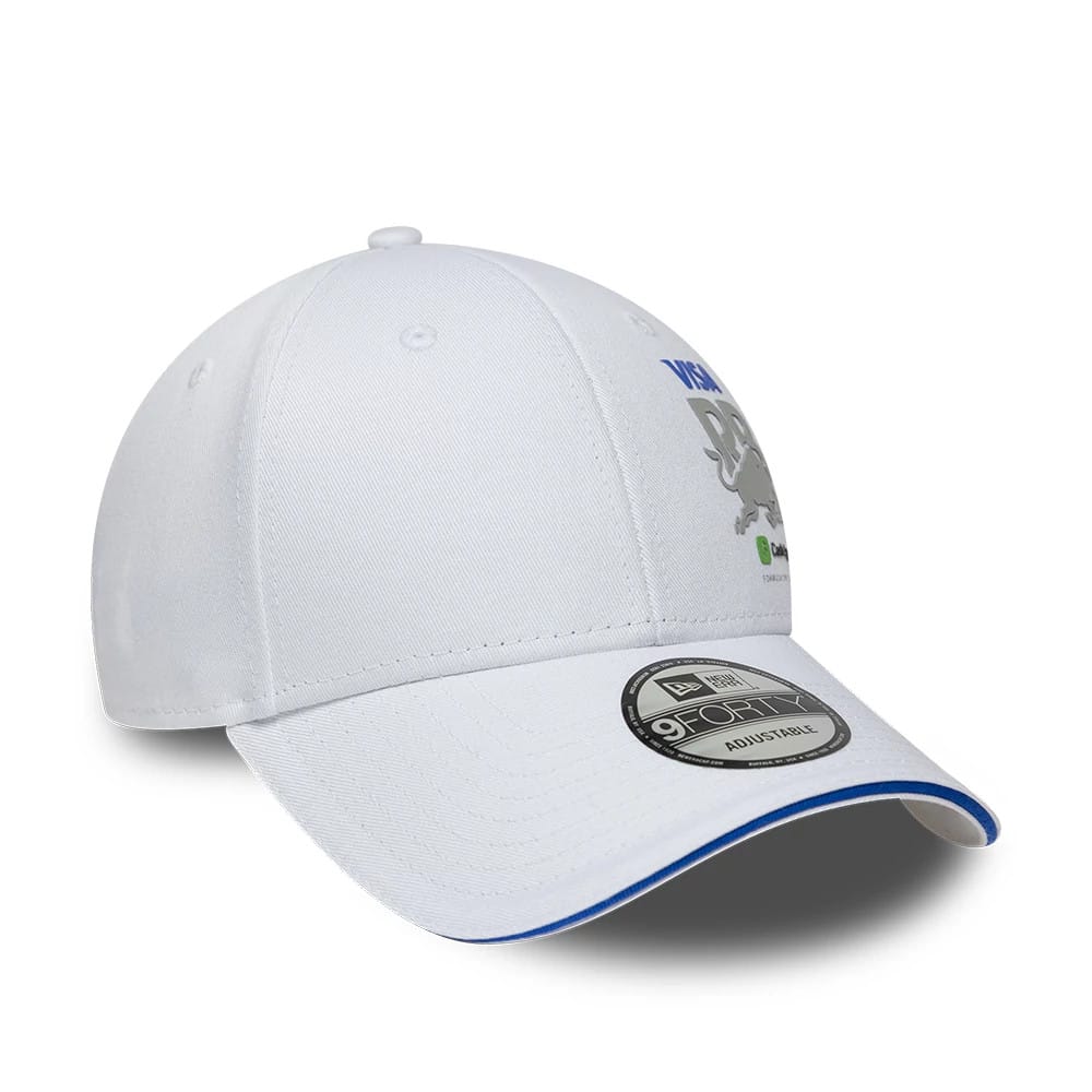 Pictured is this Essential Visa Cash App Racing Bulls 9FORTY Adjustable cap in white. 3