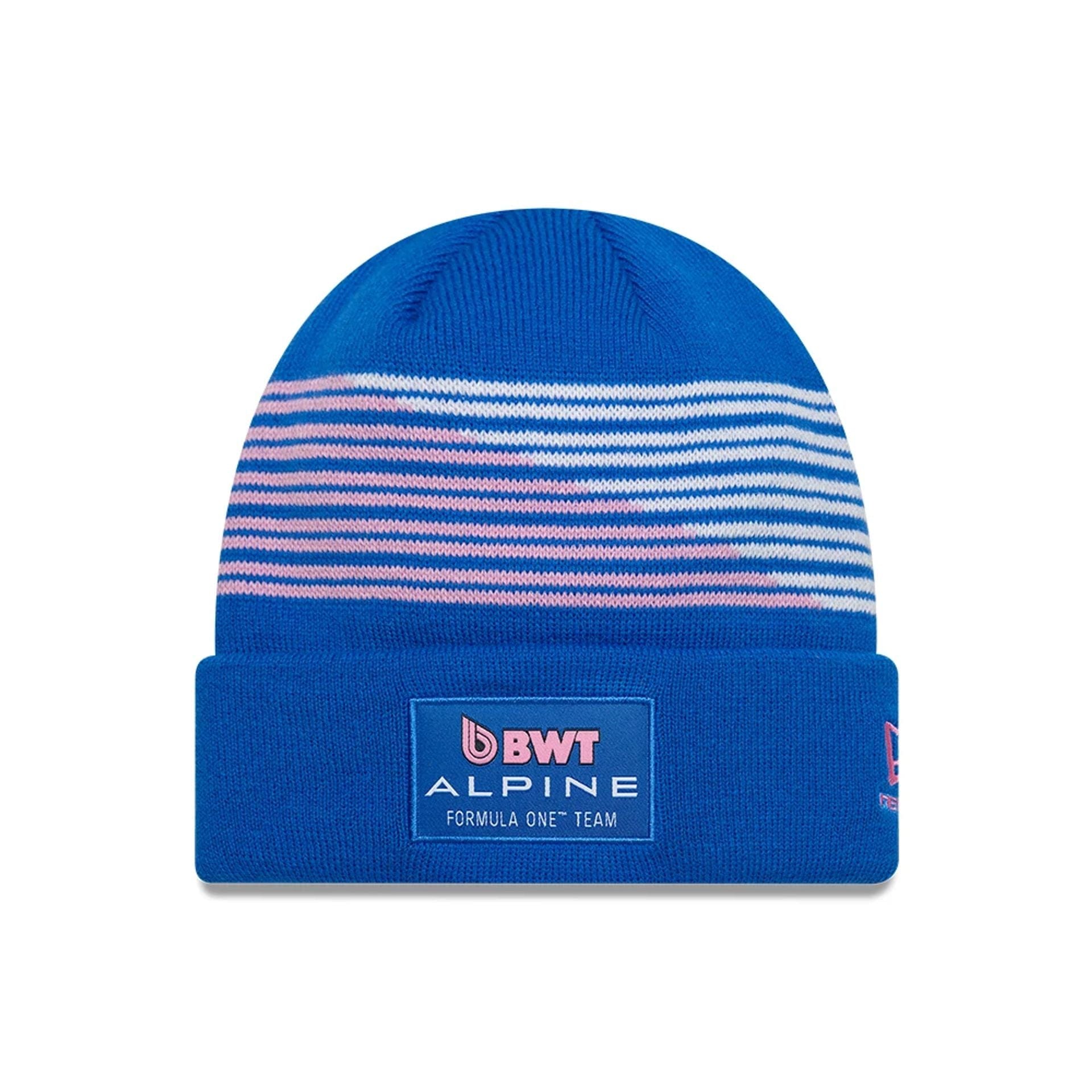 Pictured is this Pierre Gasly Alpine Racing Cuff Knit Beanie hat in blue. 1
