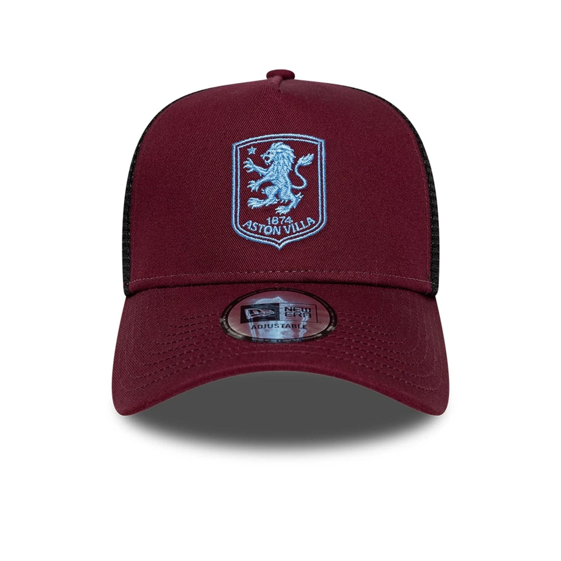 Pictured is this Core Aston Villa FC 9FORTY A-Frame Trucker cap in dark red. 2