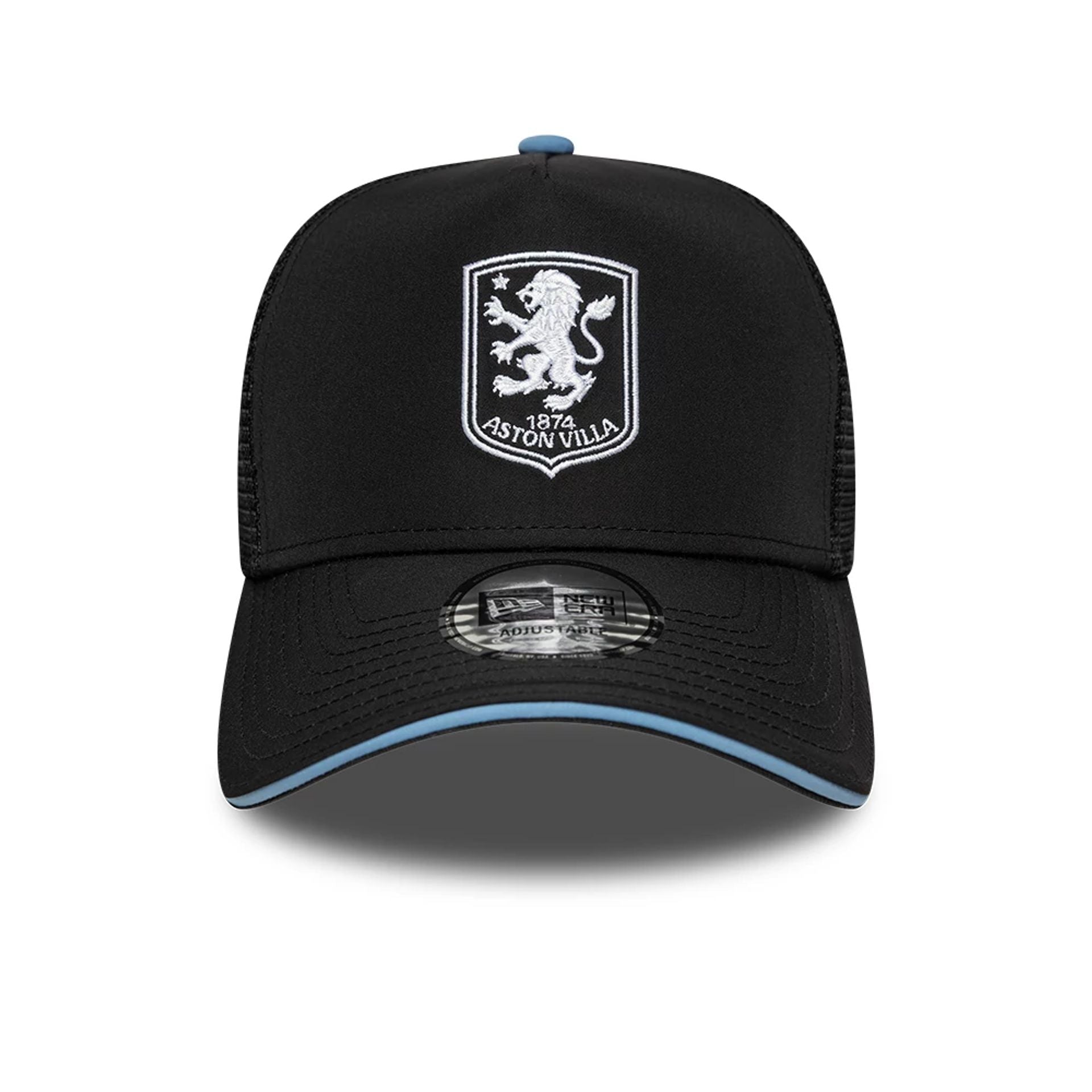 Pictured is this Away Kit Aston Villa FC 9FORTY A-Frame Trucker cap in black. 2