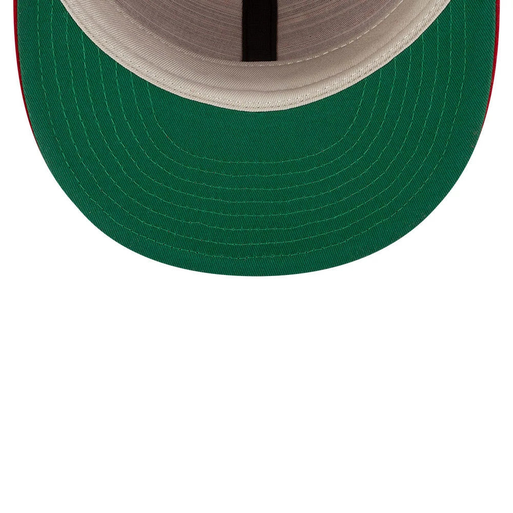 Pictured is this FOG X MLB Chicago White Sox Retro Crown 59FIFTY Fitted cap in red. 9
