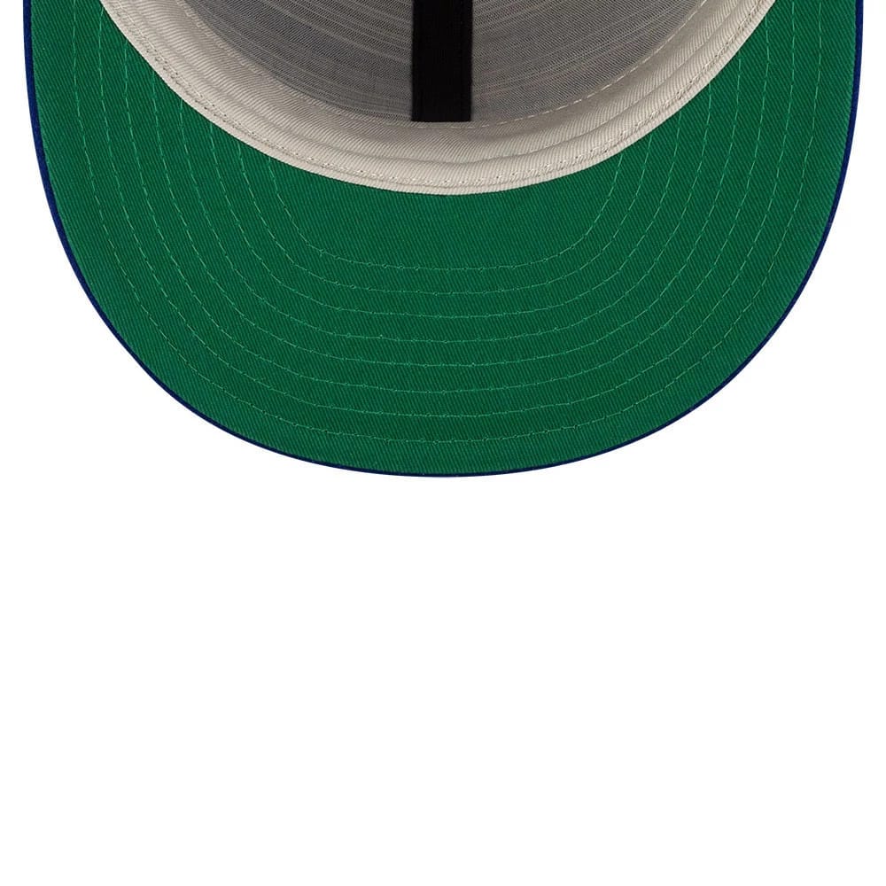 Pictured is this FOG X MLB LA Dodgers Retro Crown 59FIFTY Fitted cap in dark blue. 2