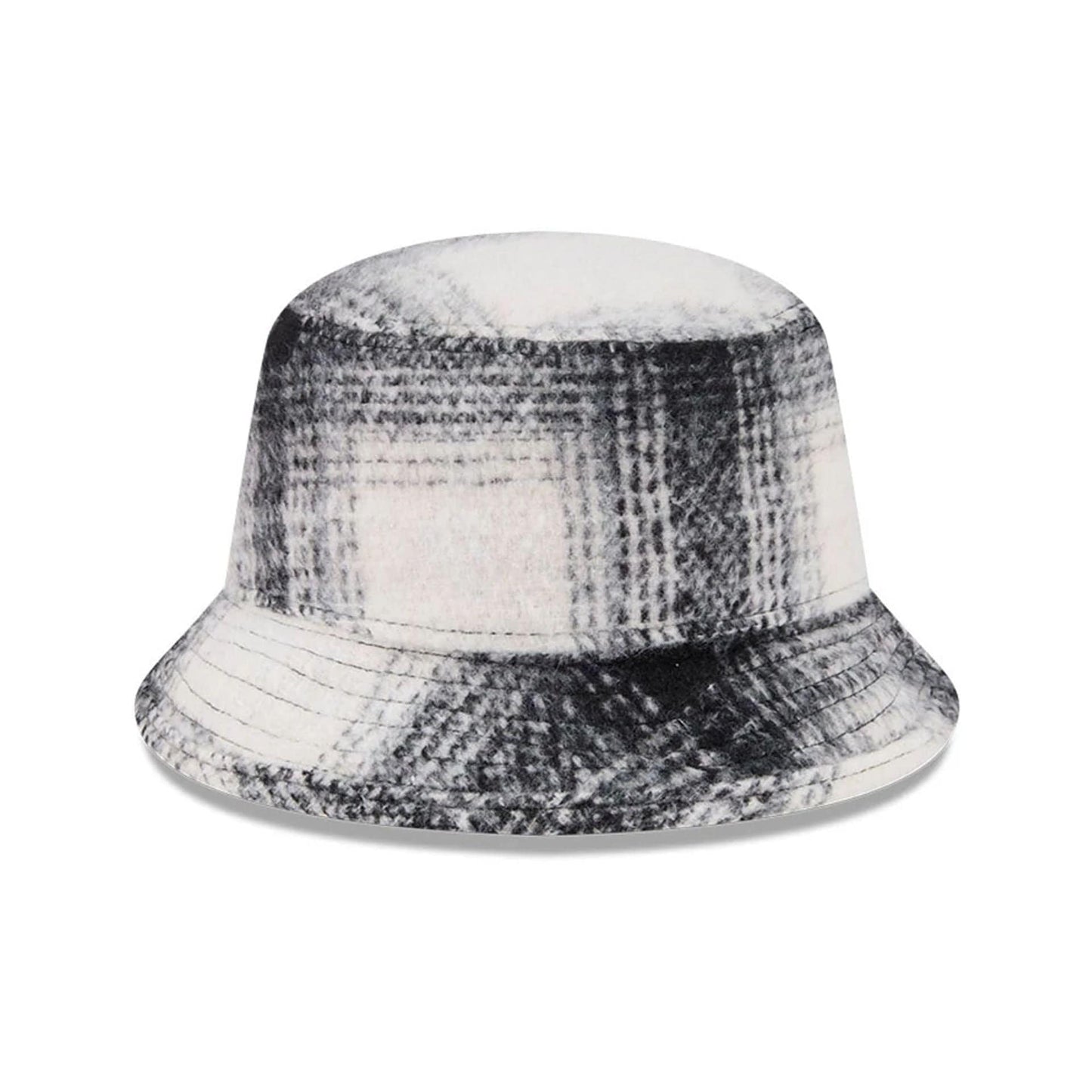 Pictured is this New Era Bucket hat in White & Black Plaid. 6