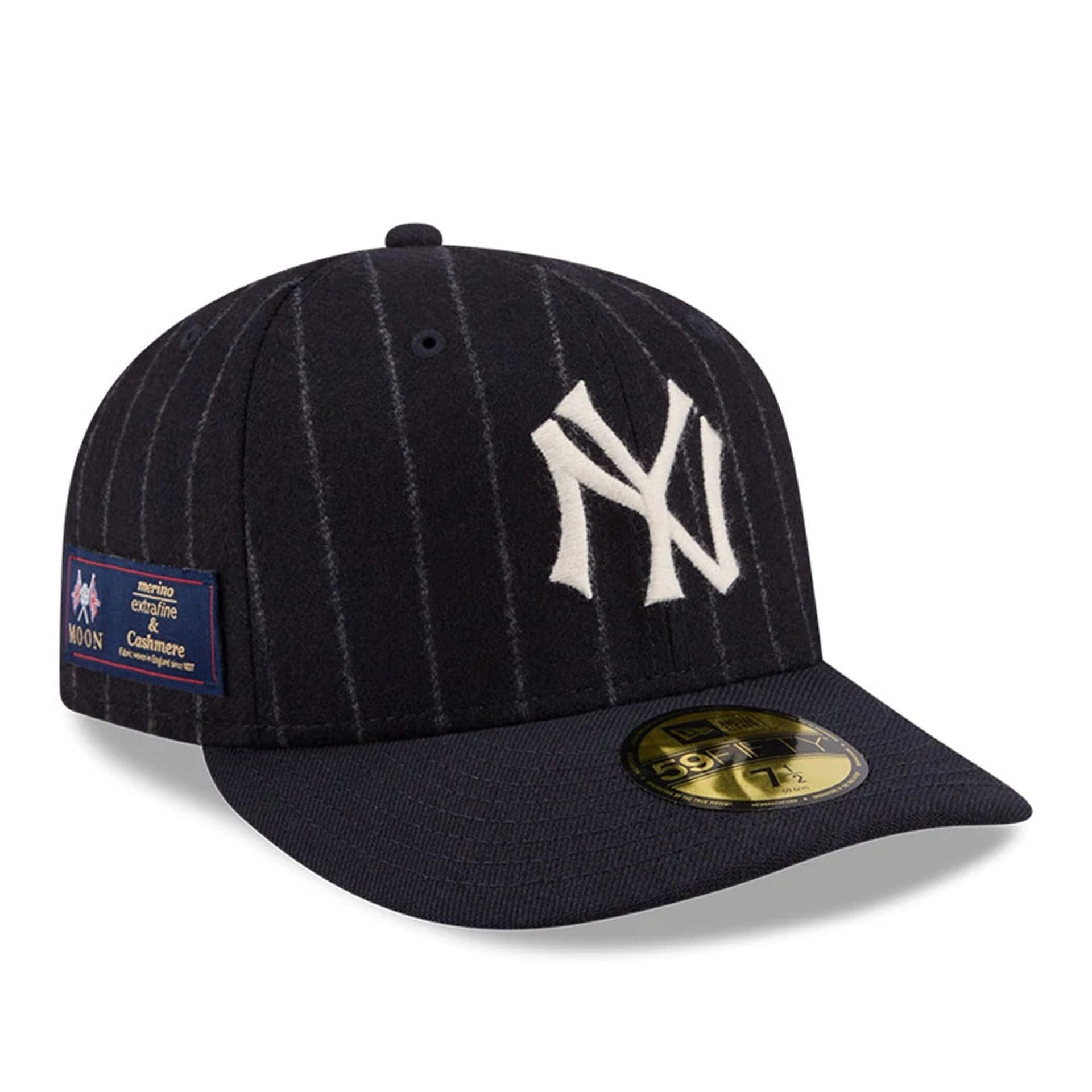 Pictured is this MLB X Moon New York Yankees 59FIFTY Fitted cap in Navy. 1