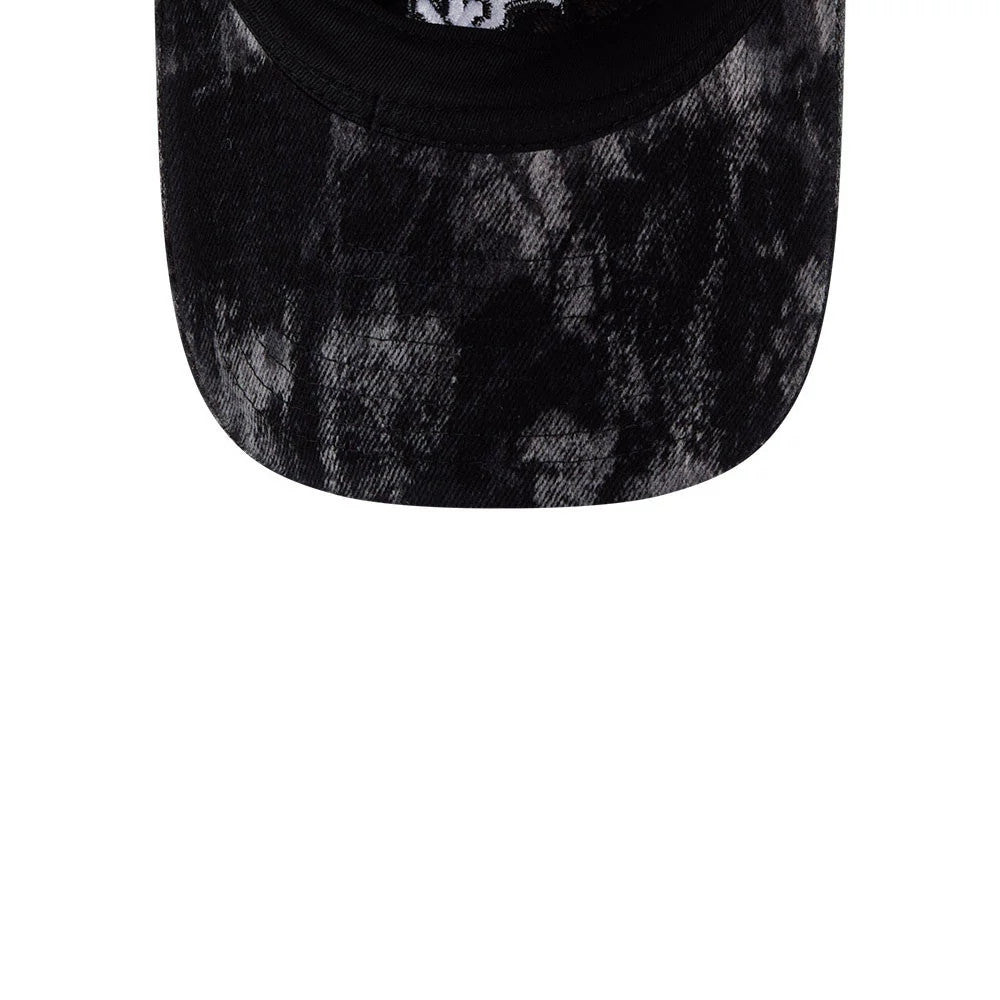 Pictured is this MLB Bleached Denim Chicago White Sox 9TWENTY A-Frame cap in black. 7