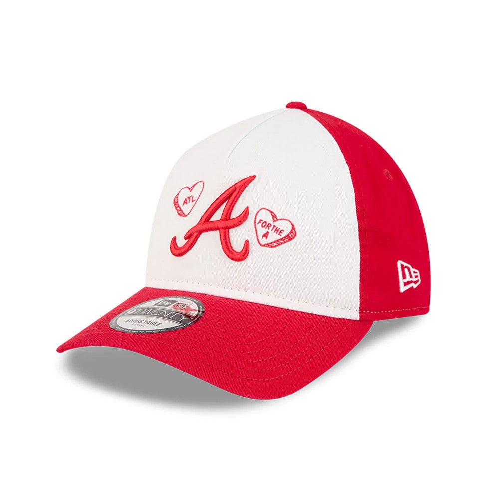 Pictured is this MLB Conversation Hearts Atlanta Braves 9TWENTY A-Frame cap in red. 1