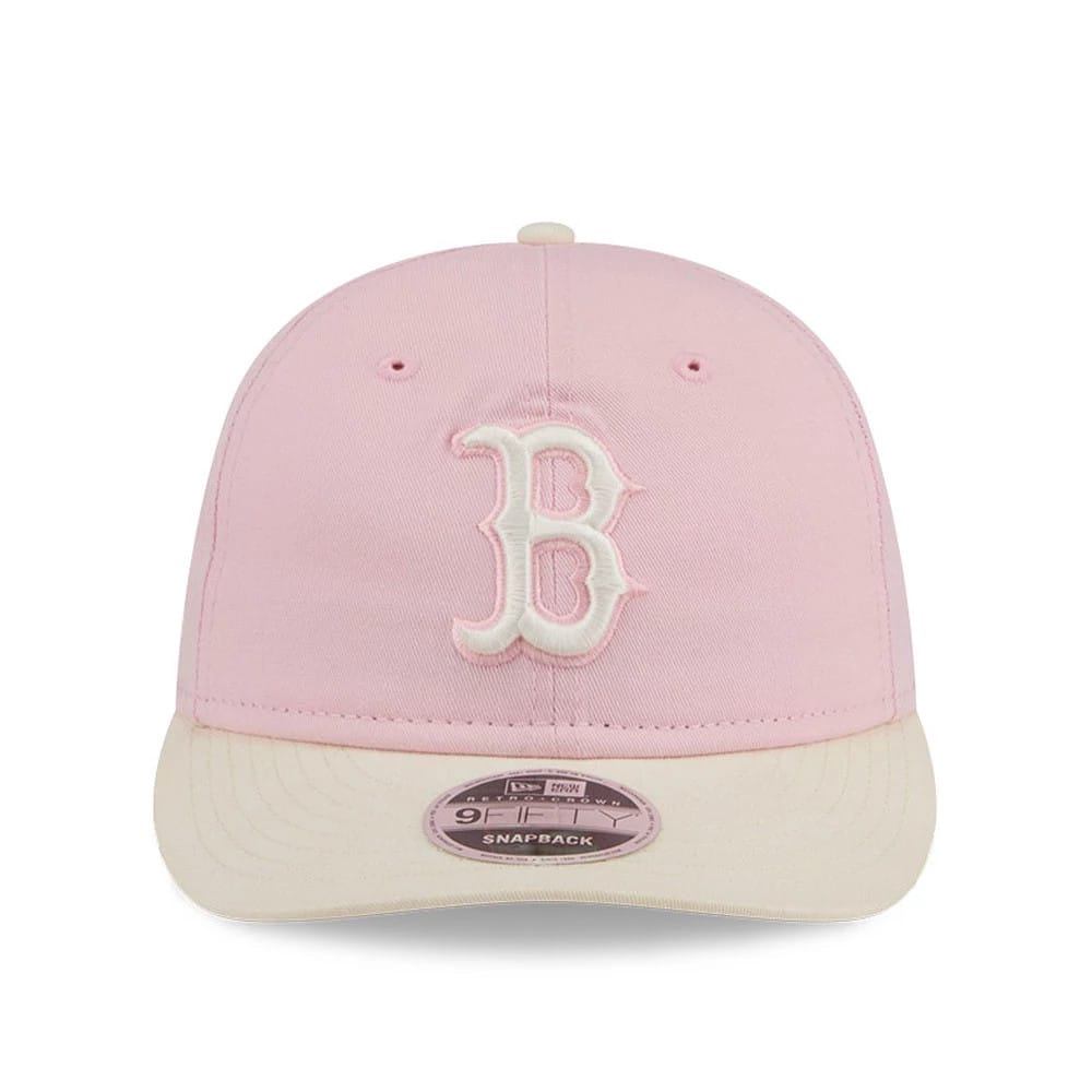 Pictured is this MLB Washed Tie Dye Boston Red Sox 9FIFTY Snapback cap in pastel pink. 2
