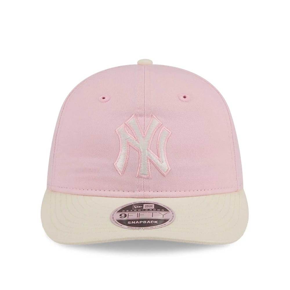 Pictured is this MLB Washed Tie Dye New York Yankees 9FIFTY Snapback cap in pastel pink. 2