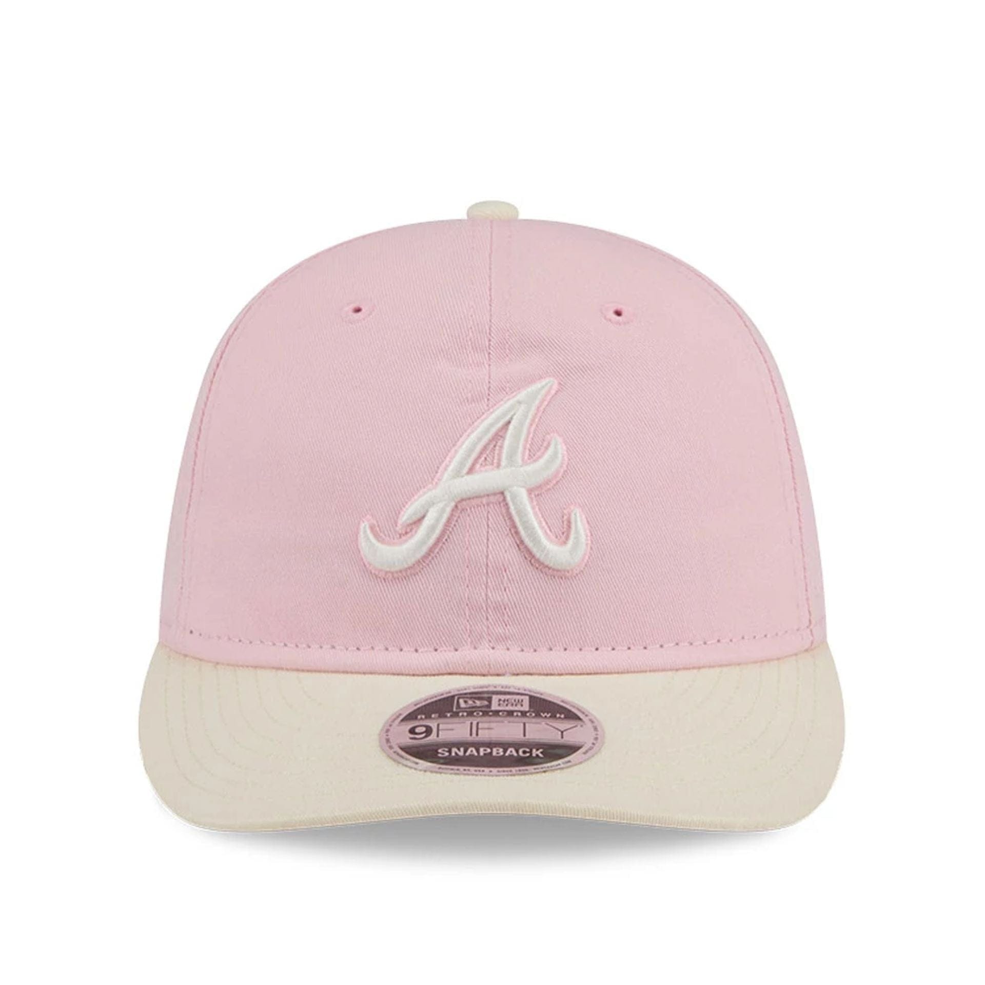Pictured is this MLB Washed Tie Dye Atlanta Braves 9FIFTY Snapback cap in pastel pink. 2