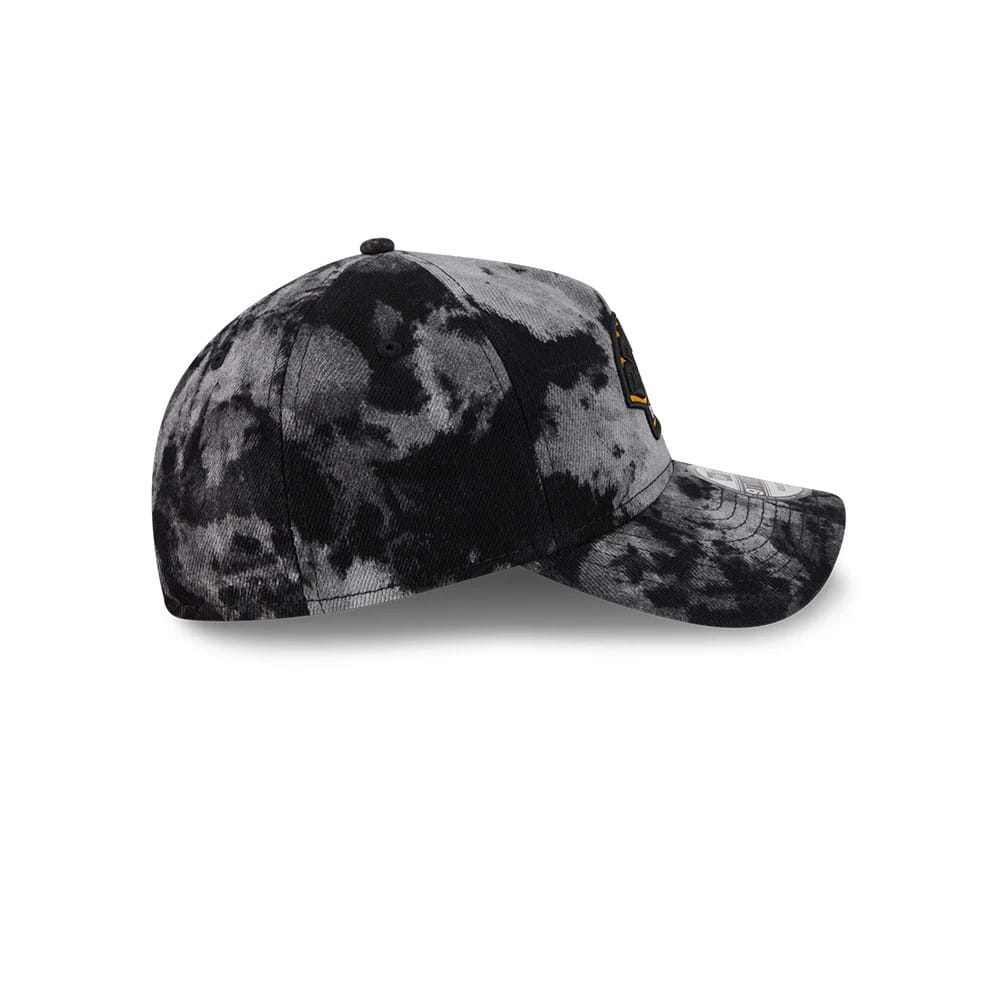 Pictured is this NHL Bleached Denim Boston Bruins 9TWENTY A-Frame cap in black. 5