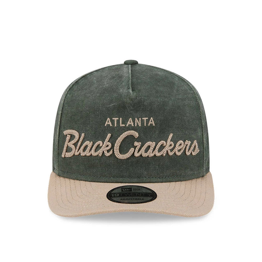 Pictured is this MLB Negro League Atlanta Black Crackers 19TWENTY cap in dark green. 2