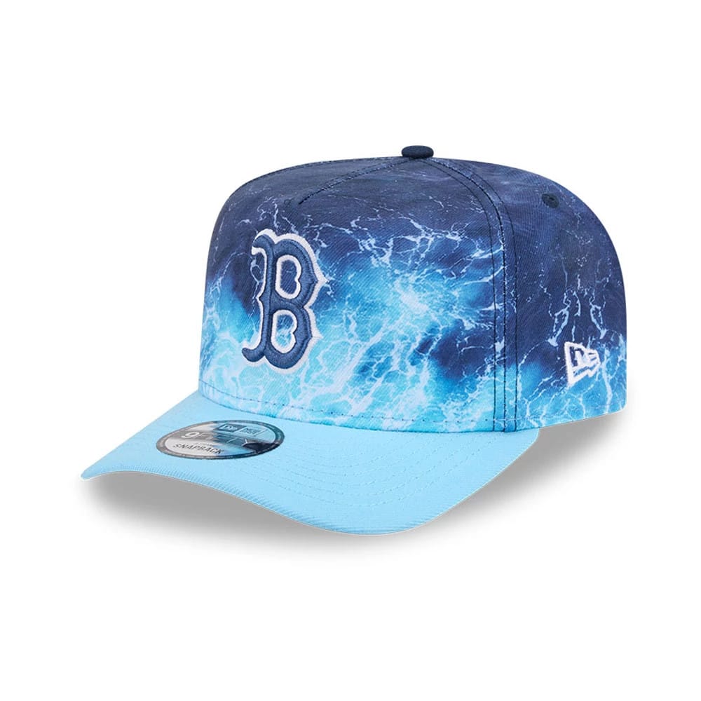 Pictured is this MLB Deep Water Boston Red Sox 9FIFTY A-Frame Snapback cap in pastel blue. 1
