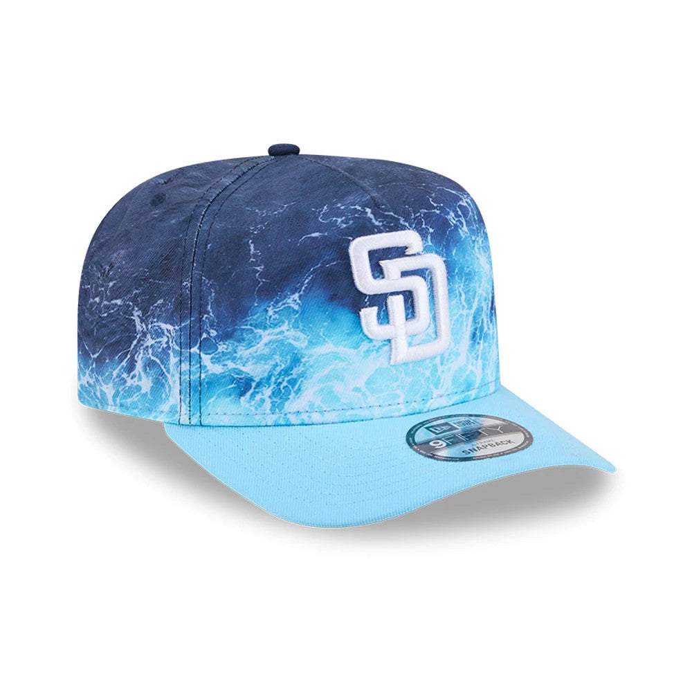 Pictured is this MLB Deep Water San Diego Padres 9FIFTY A-Frame Snapback cap in pastel blue. 4