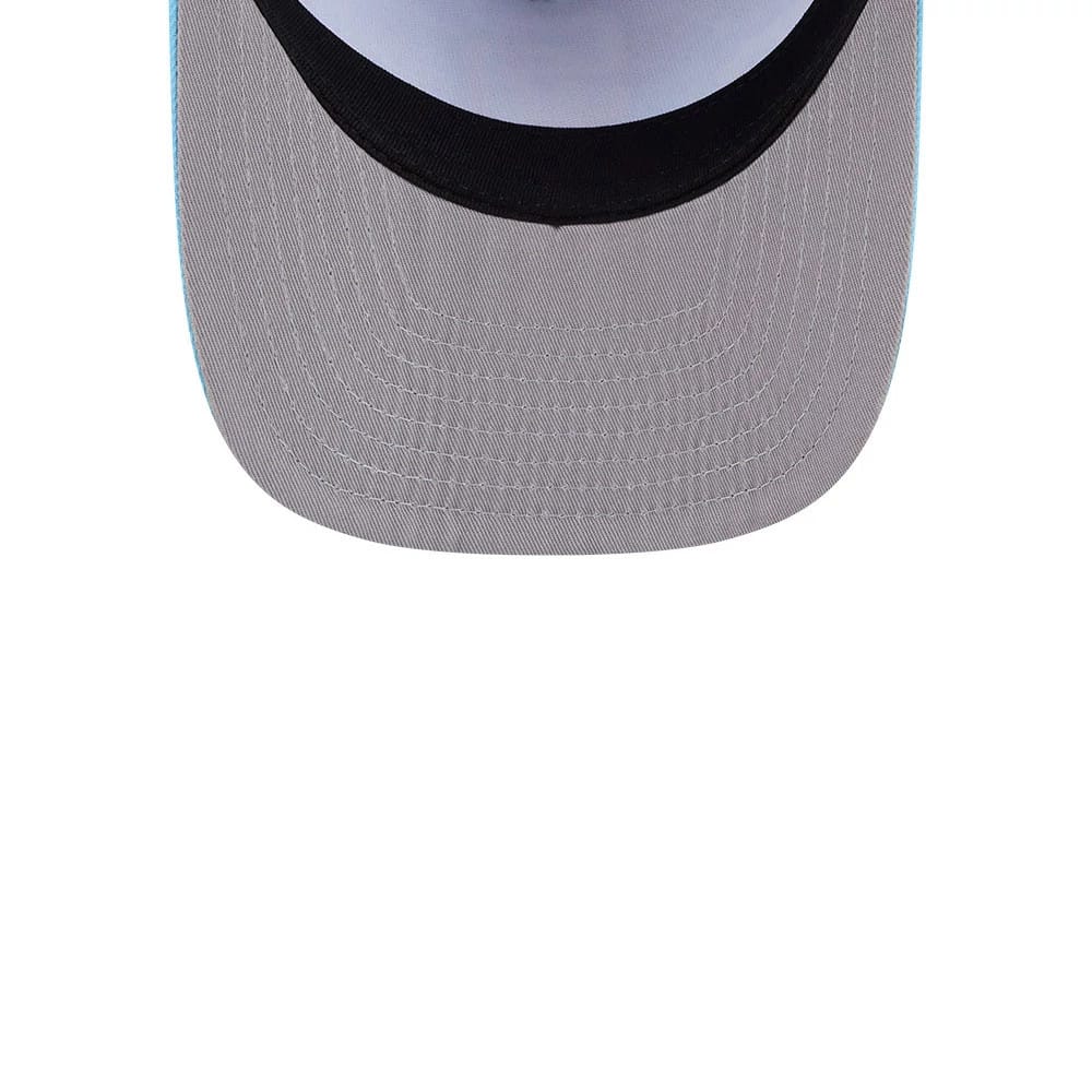 Pictured is this MLB Deep Water San Diego Padres 9FIFTY A-Frame Snapback cap in pastel blue. 2