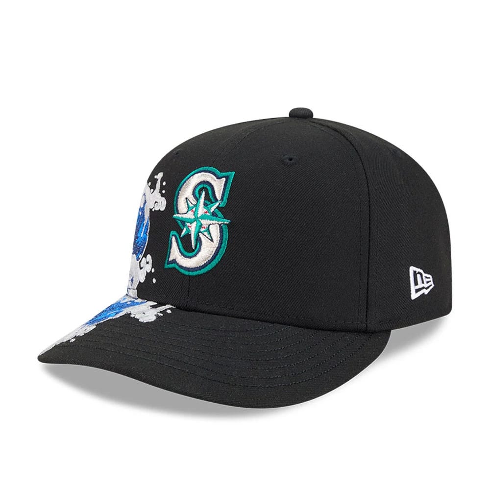 Pictured is this MLB Vissurf Seattle Mariners 9FIFTY Snapback cap in black. 4