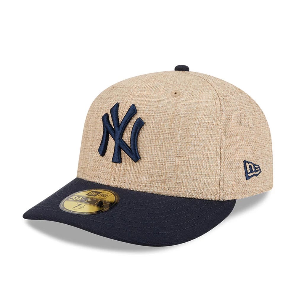 Pictured is this MLB Twine New York Yankees 59FIFTY Fitted cap in navy. 1