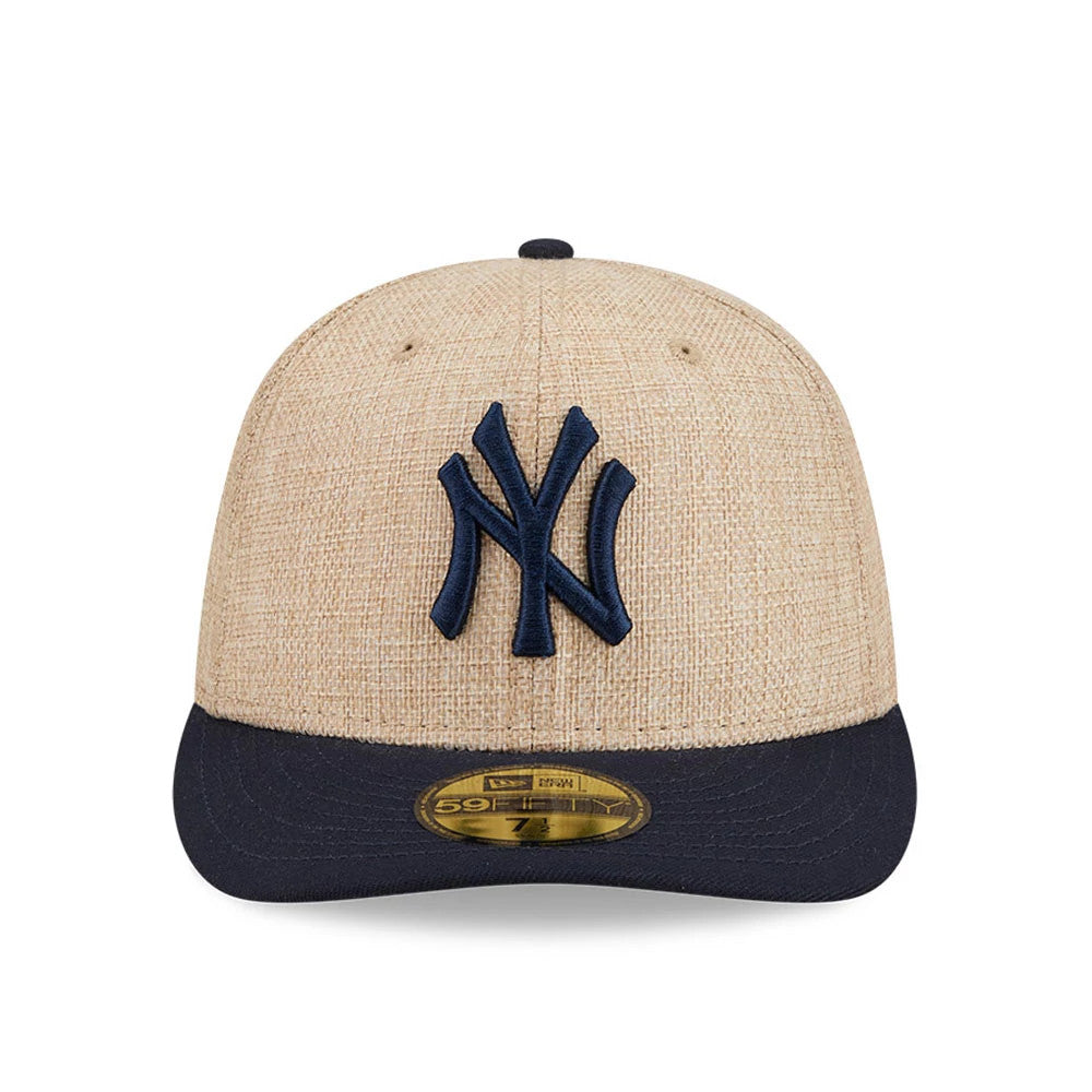 Pictured is this MLB Twine New York Yankees 59FIFTY Fitted cap in navy. 3