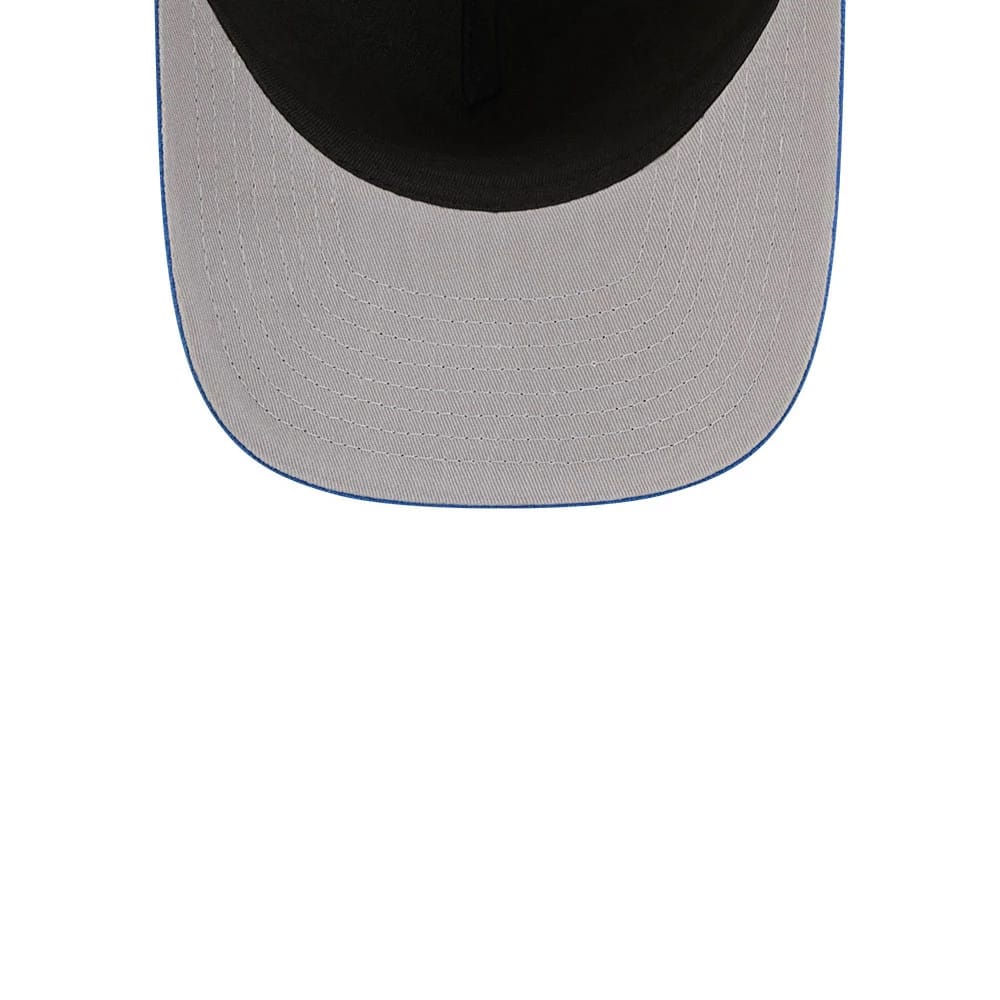 Pictured is this MLB Grained New York Mets 9FIFTY A-Frame Snapback cap in blue. 2